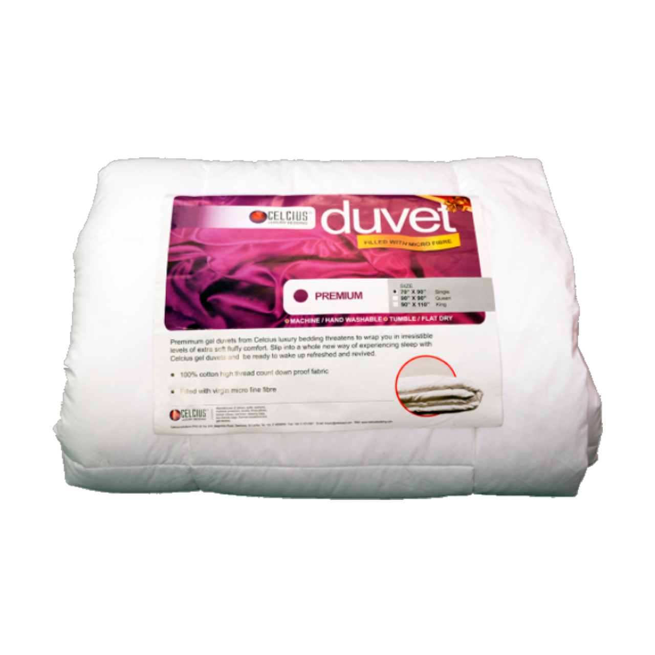 DUVET GEL-70X90-INCH- SINGLE 70X90