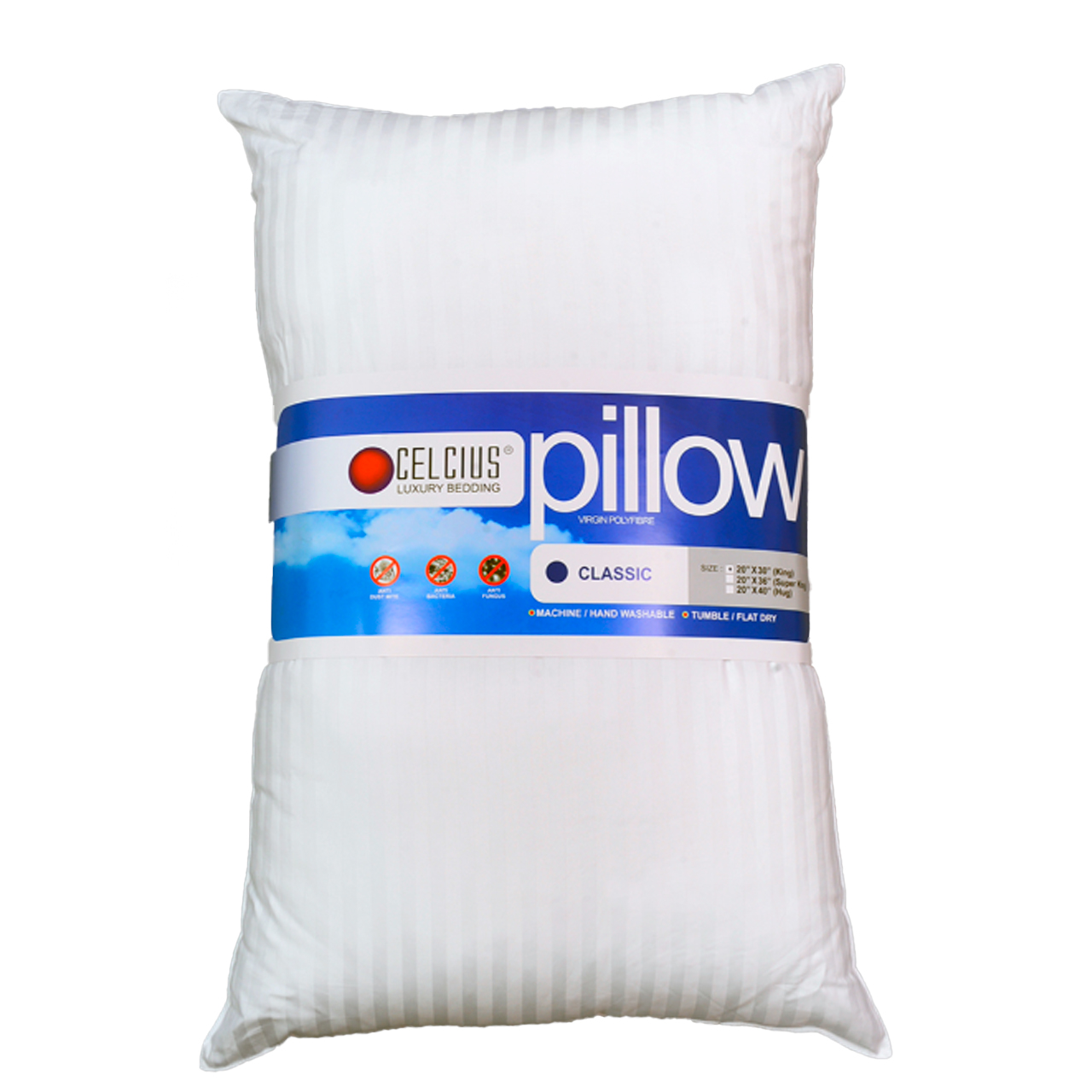 Pillow Classic- 1cm Stripe 18’’ X 27’’, Vacuum