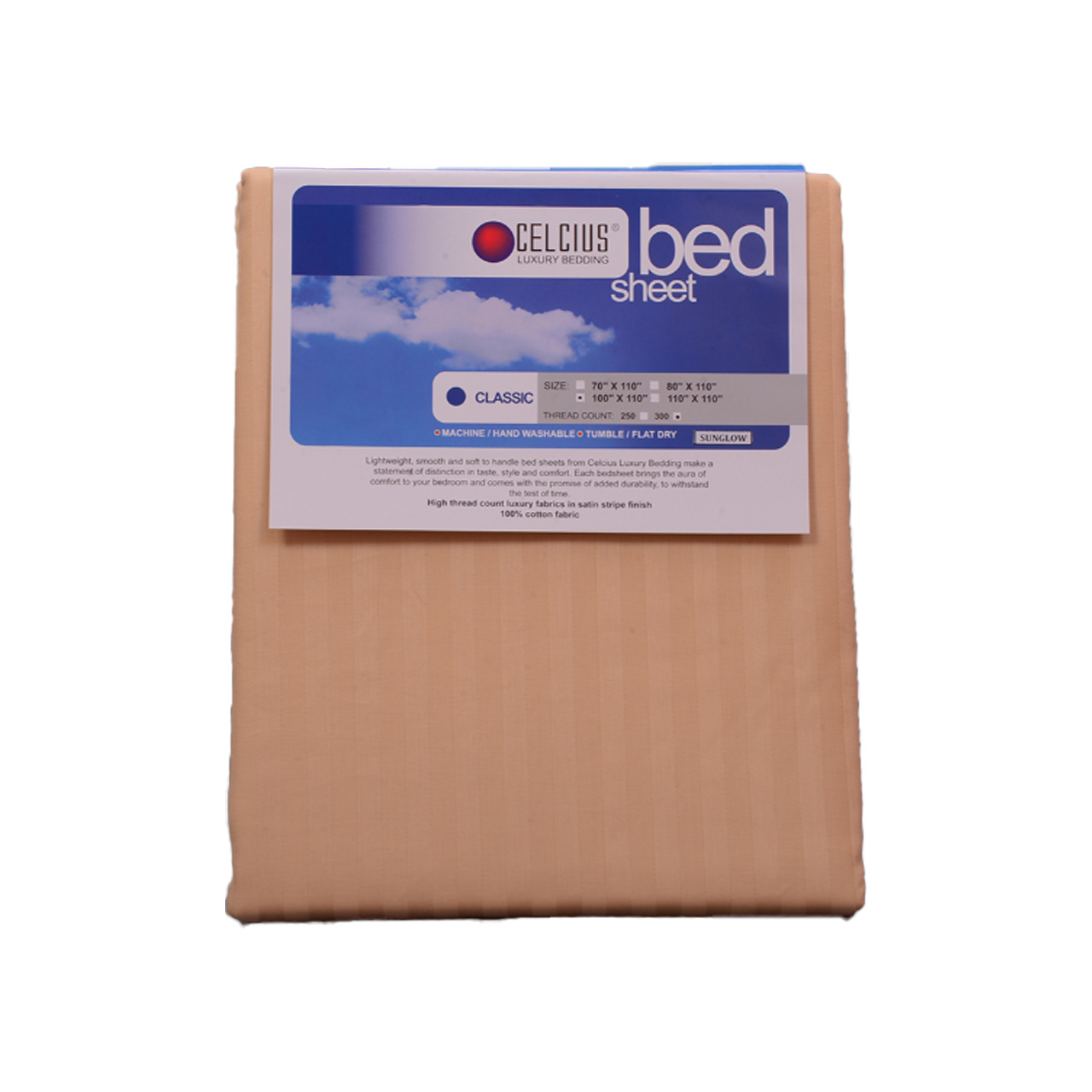 Bedsheet Classic - 70"X110" (Color: Sunglow)