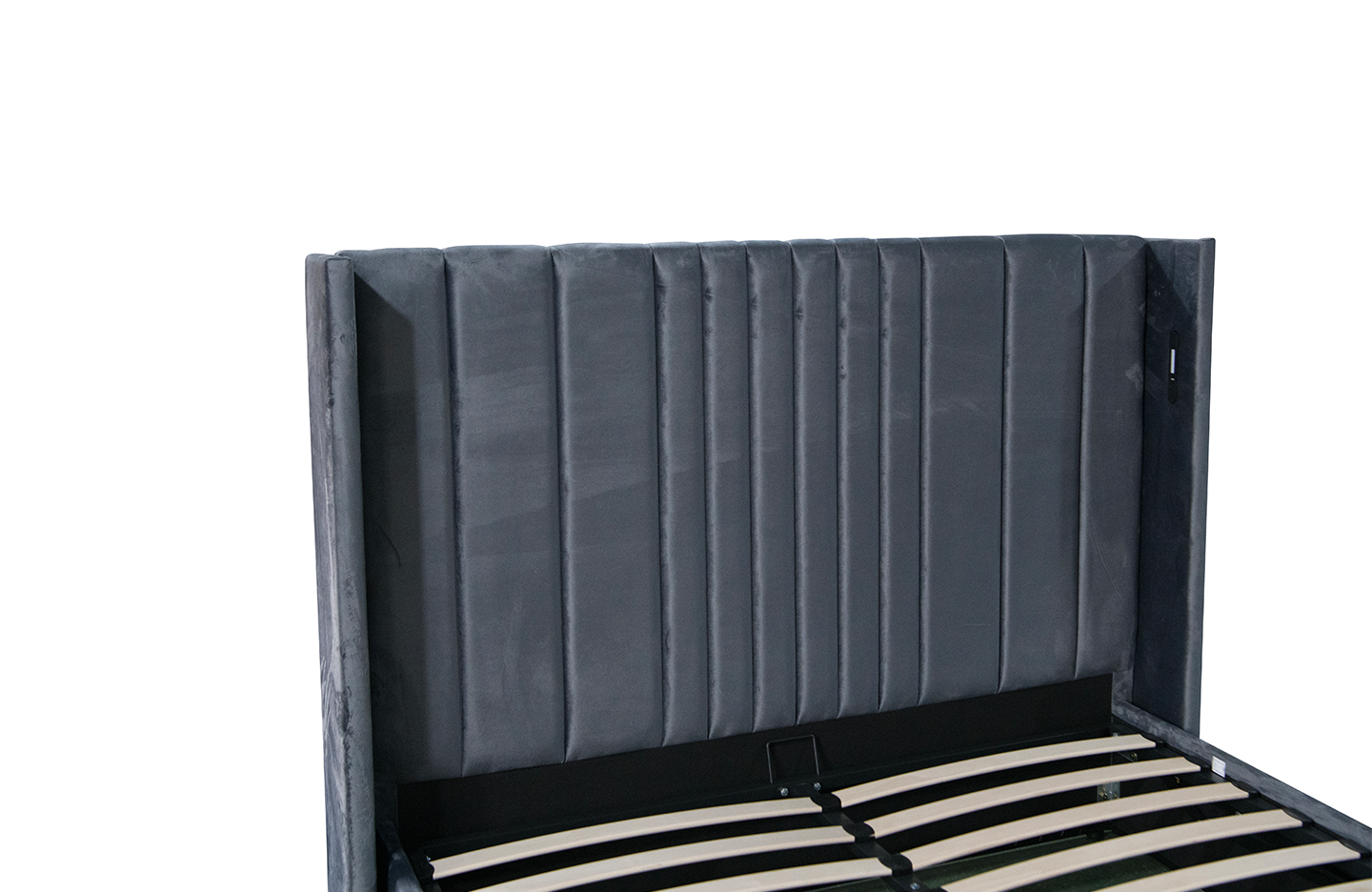 Queen size storage bed - Velvet Grey ( 4465-1G )