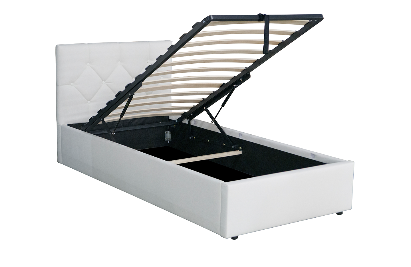 Single size storage bed - PU White ( 4467G )