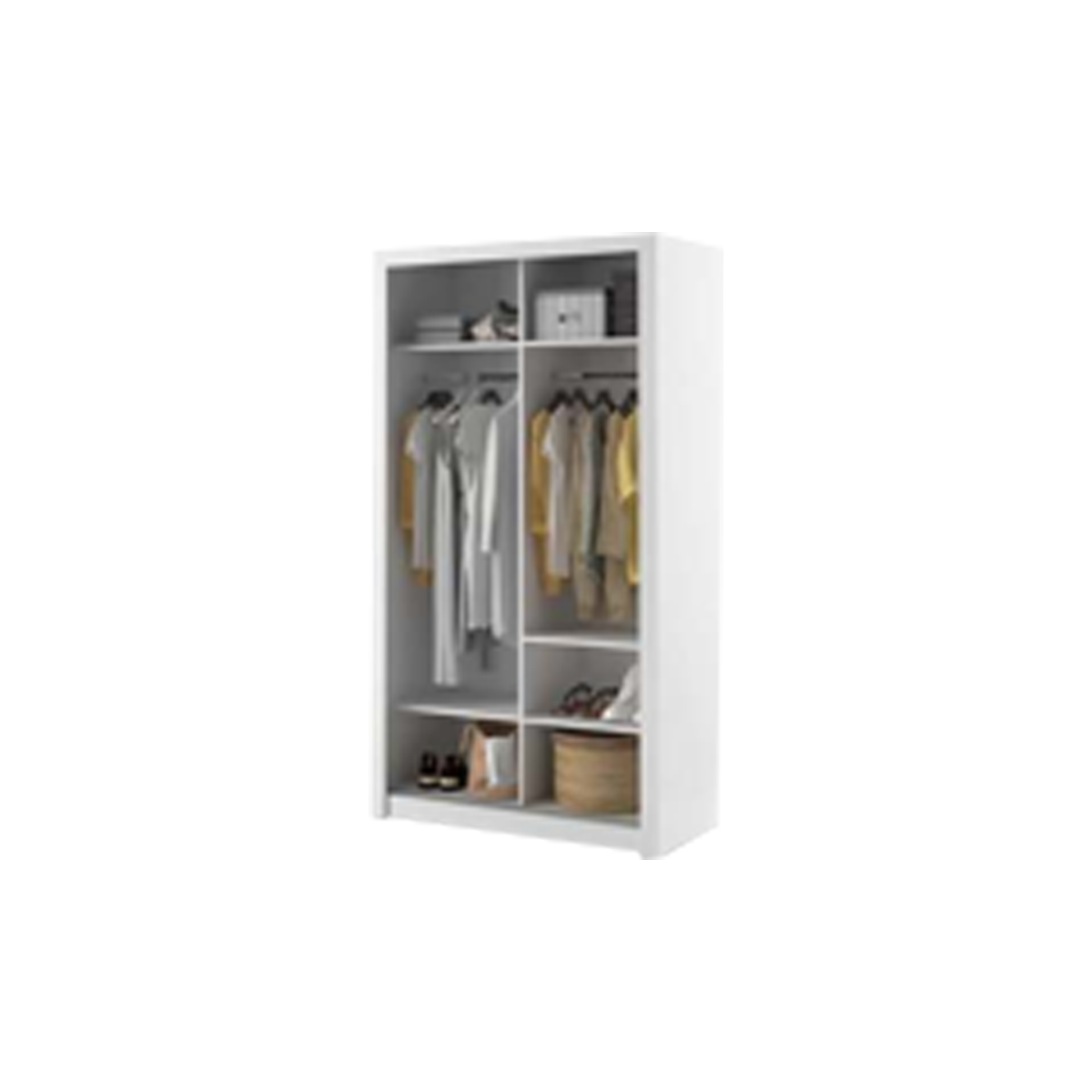 2 Door Wardrobe with One Mirror - GREY