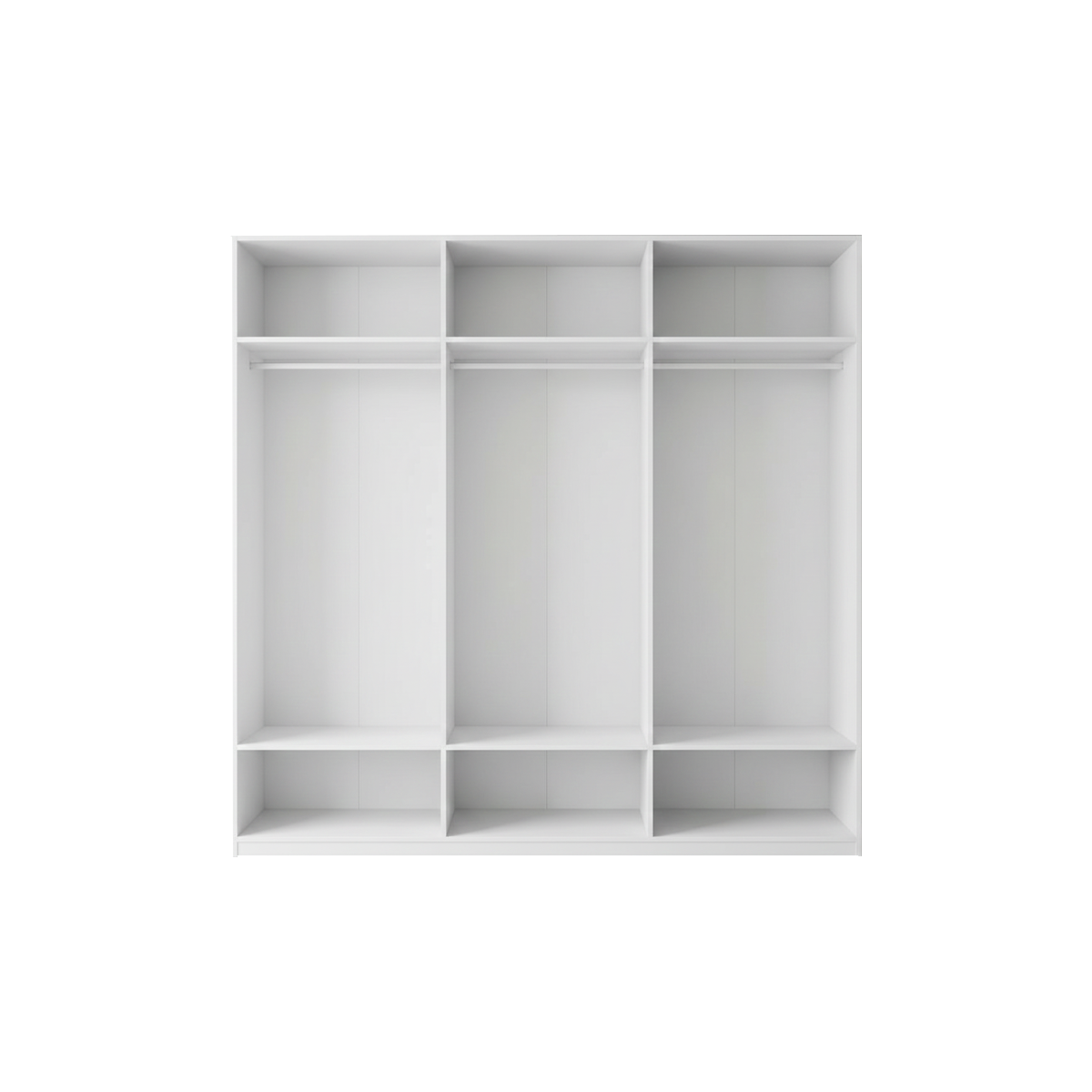 2 Door Wardrobe with Full Mirrors - WHITE