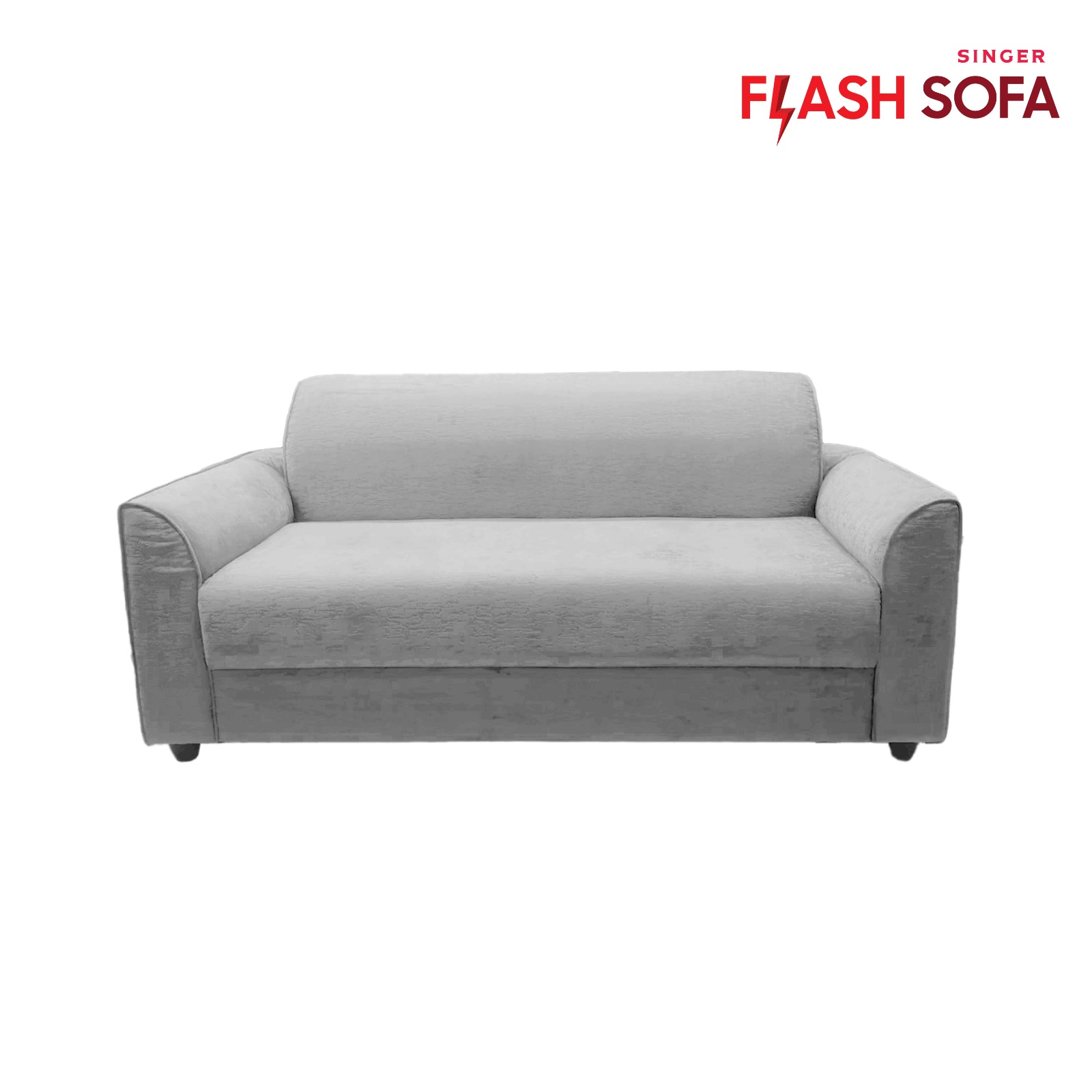 Flash Full Fabric 3-Seater Sofa (Grey)