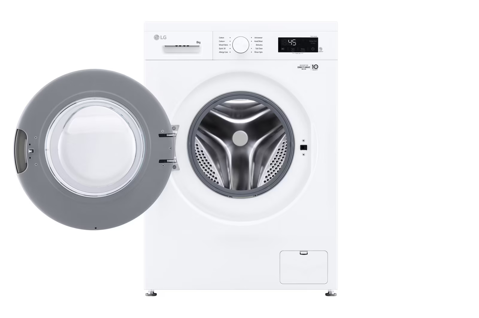 LG 8kg Front Load Washer, White