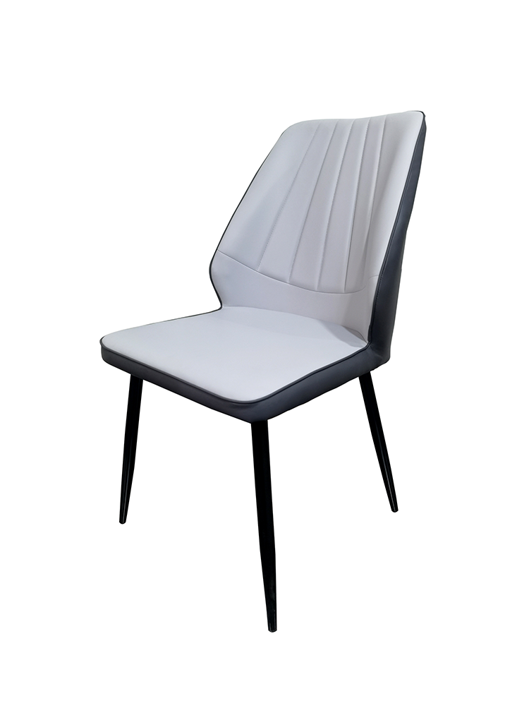 Dining Chair FDC-18 - Dark Grey & Light Grey ( Black Legs )