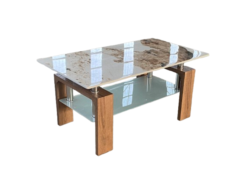Coffee Table ( FCT-18 ) - Pandola Color Top (Wooden Legs)