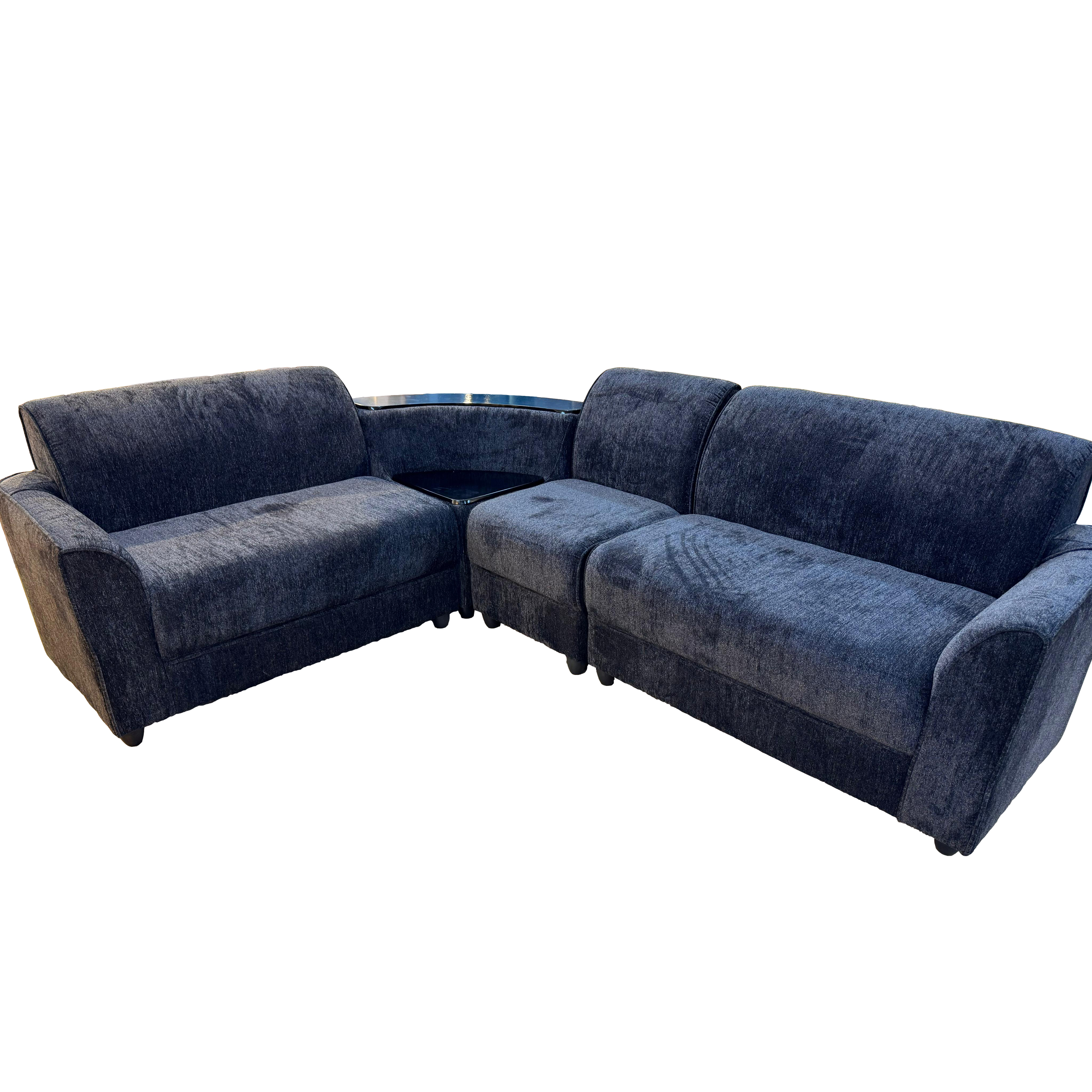 Corner Sofa - Full fabric 2 + 2 + 1 + 1 Black ( Glacier GP2 )