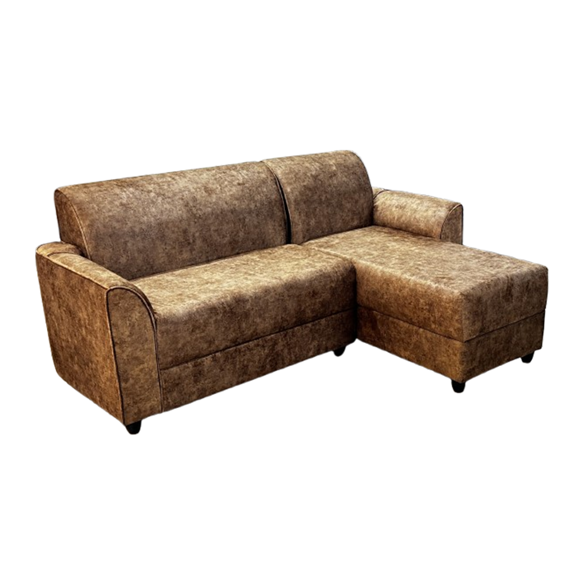 SIC03 L Shape Sofa With Round Arm - Brown Color (ZR27)