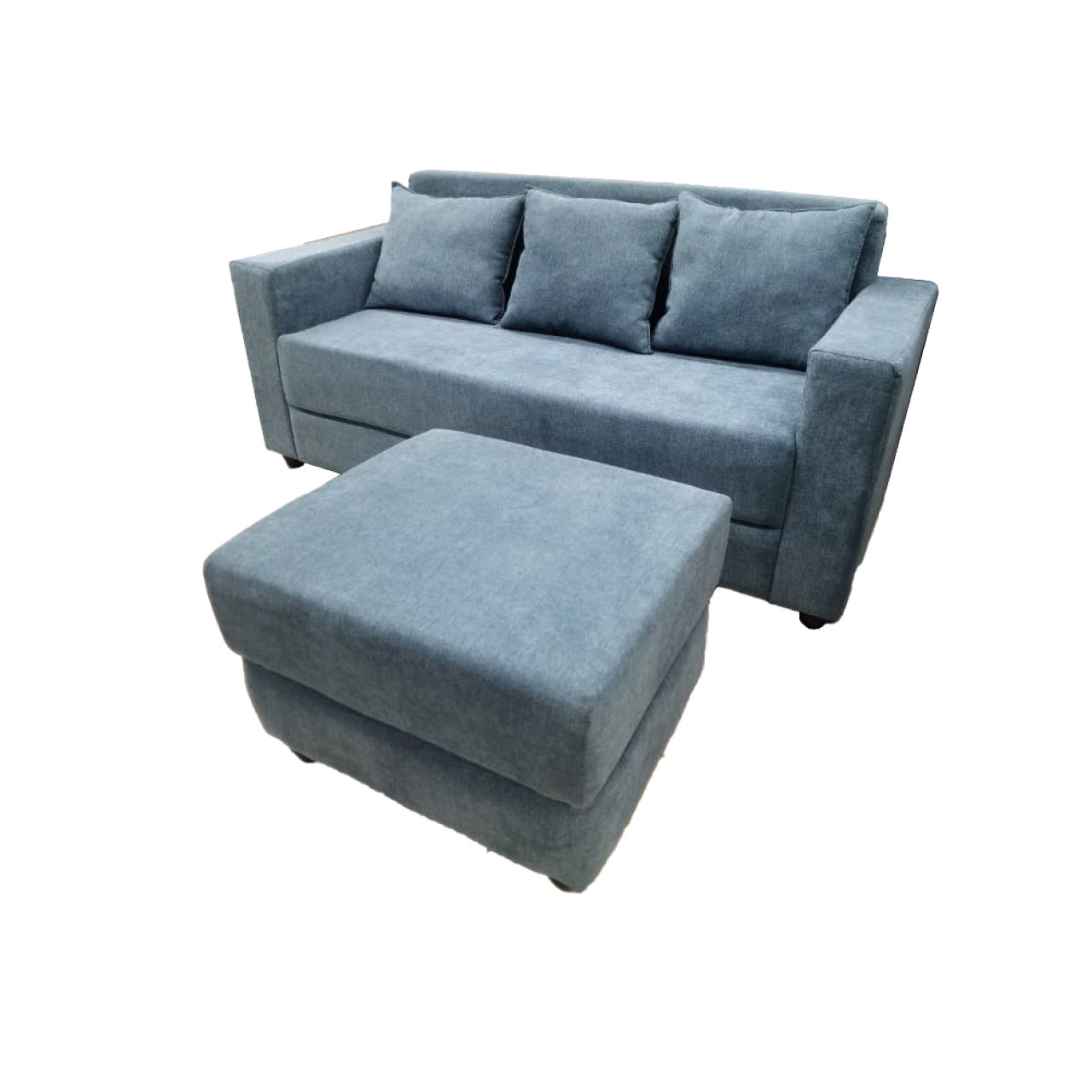 Rio L Sofa with Ottoman -Blue