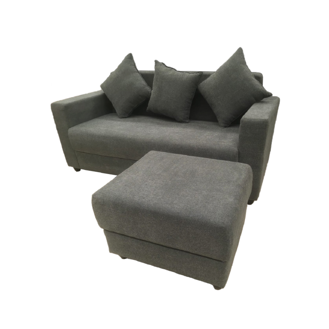 Rio L Sofa with Ottoman -Grey