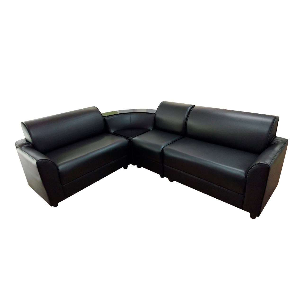 SIC13 Full PVC Corner Sofa - Black