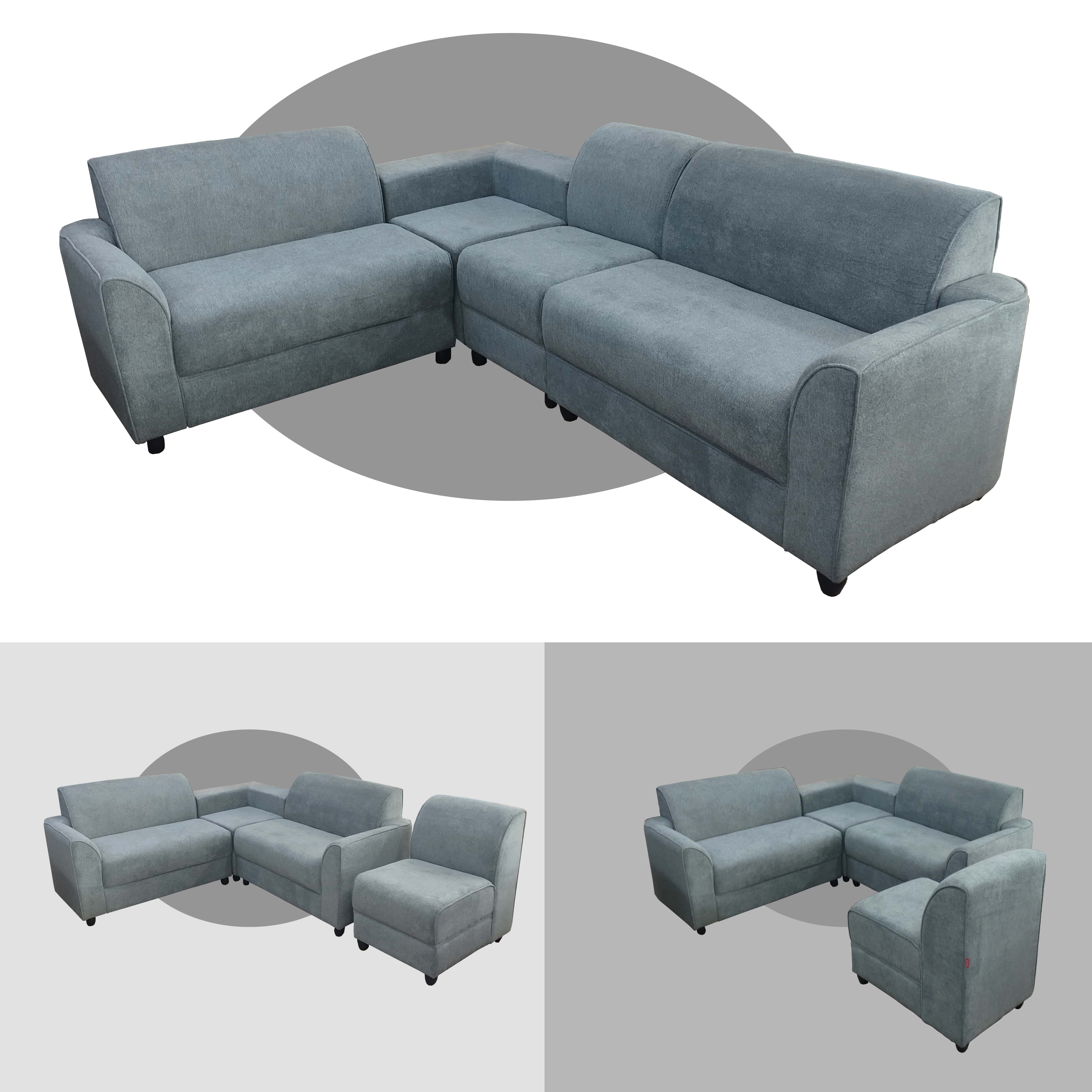 ZARA Corner Sofa - Full fabric 2 + 2 + 1 + 1 GREY