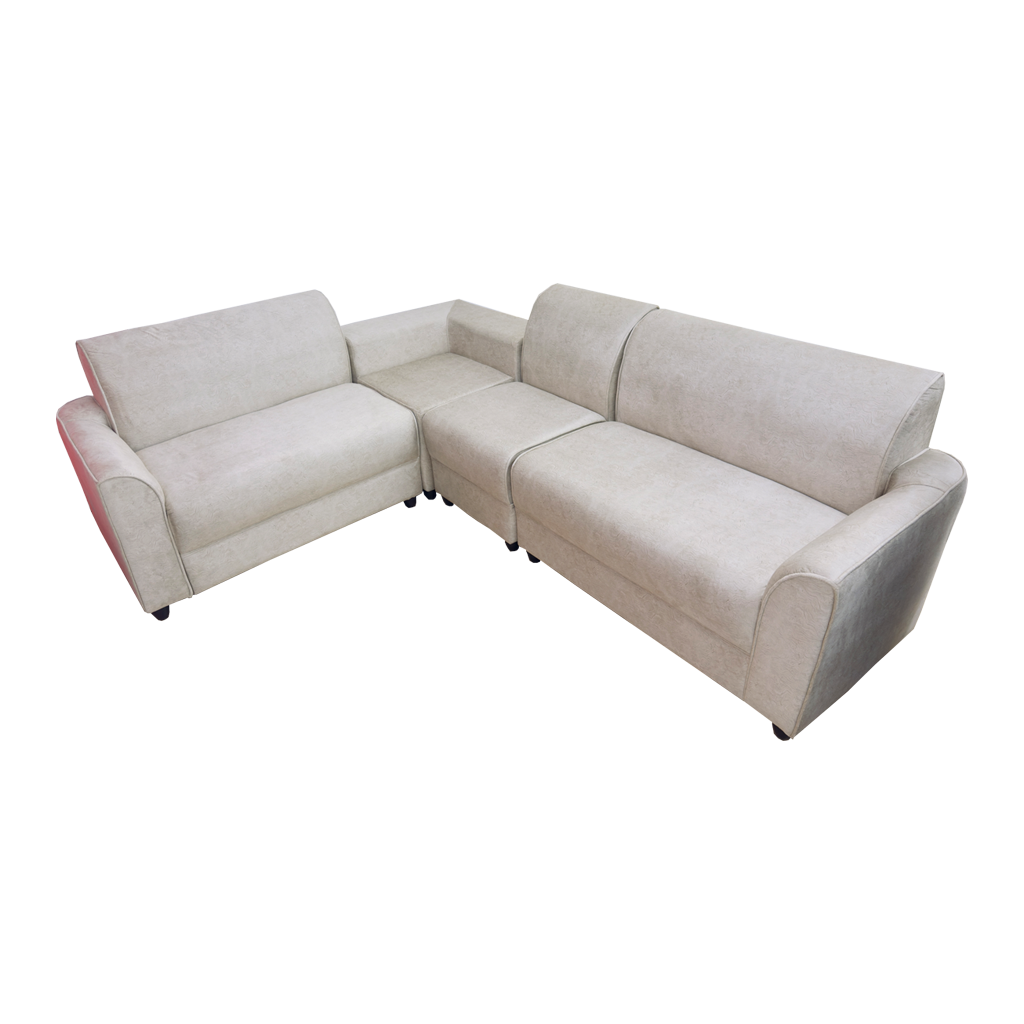 Corner Sofa with Square Corner Seat - Full fabric 2 + 2 + 1 + 1 BEIGE (ZR31)