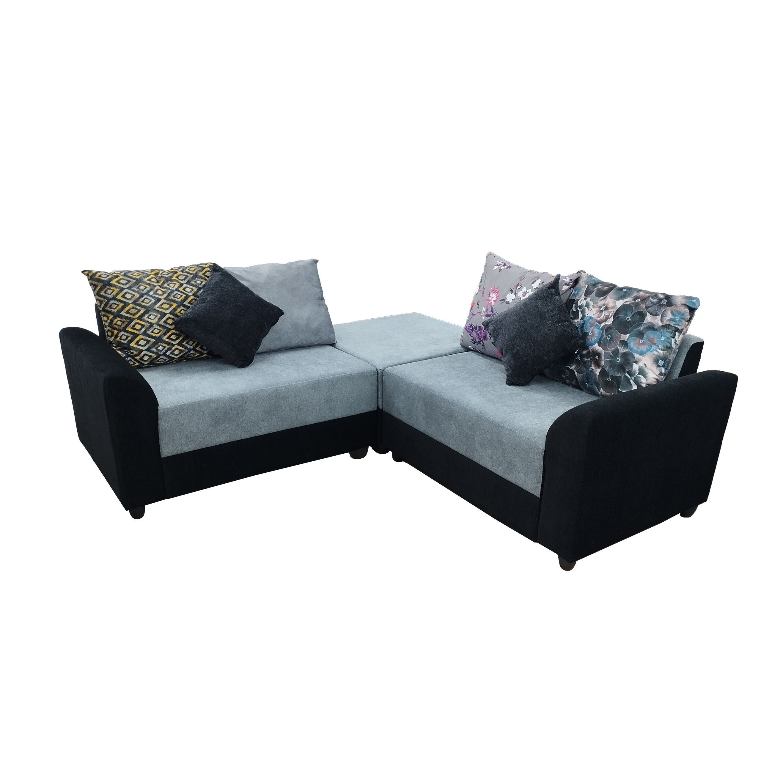NICLOE Corner Sofa - Full fabric 2 + 2 + 1 GREY