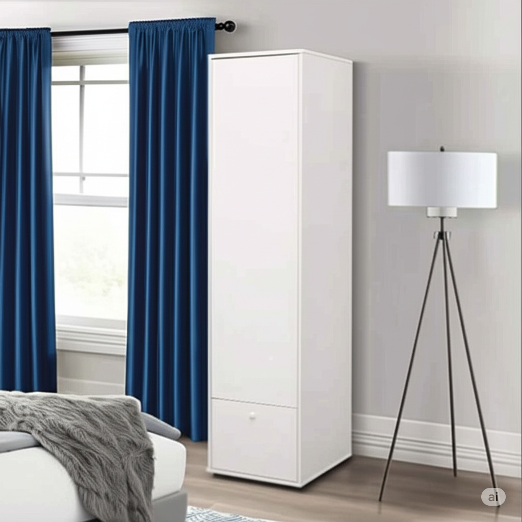 Single Door Wardrobe - GLOSS WHITE