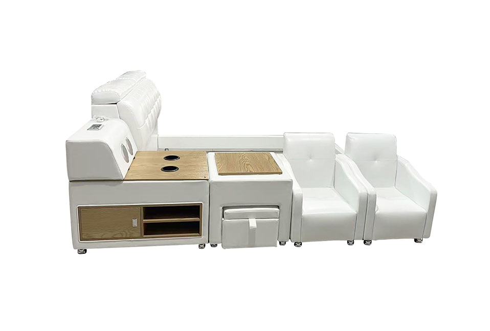 Queen Size Functional Bed - PU Shinny White