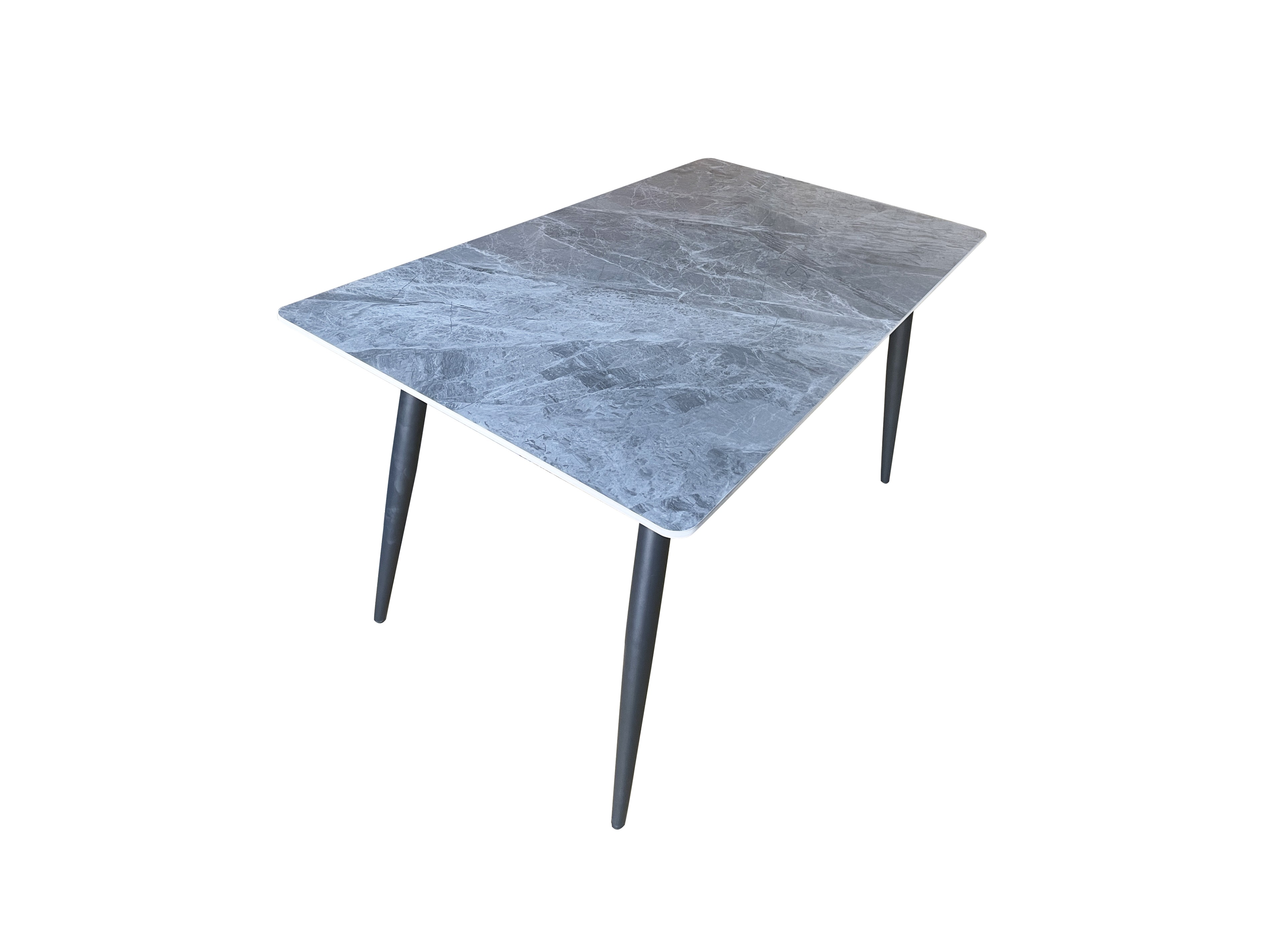 Dining Table 4 Seater 604 - Grey ( Black Legs )