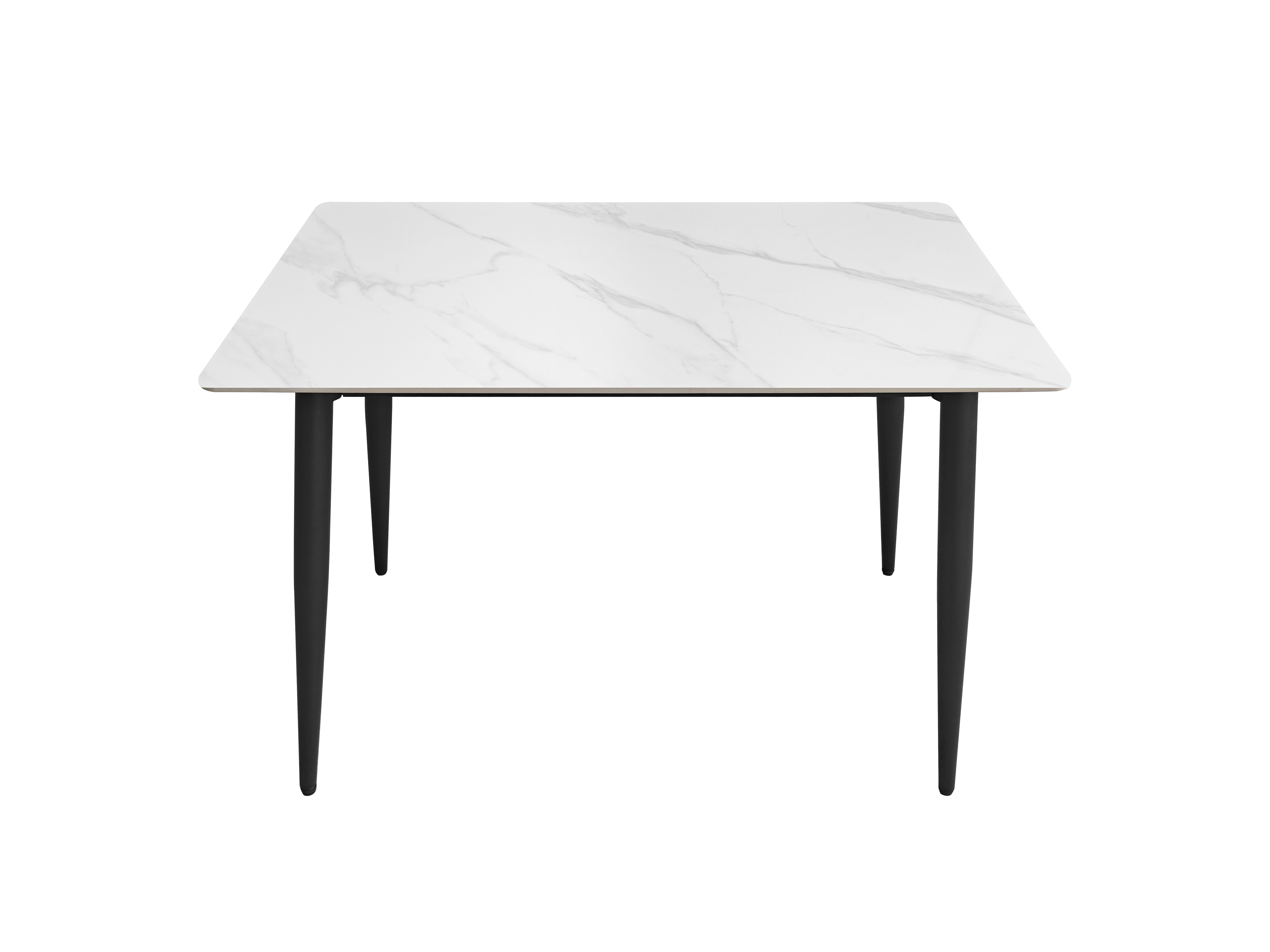 6 Seater Dining Table 604 - White ( Black Legs )