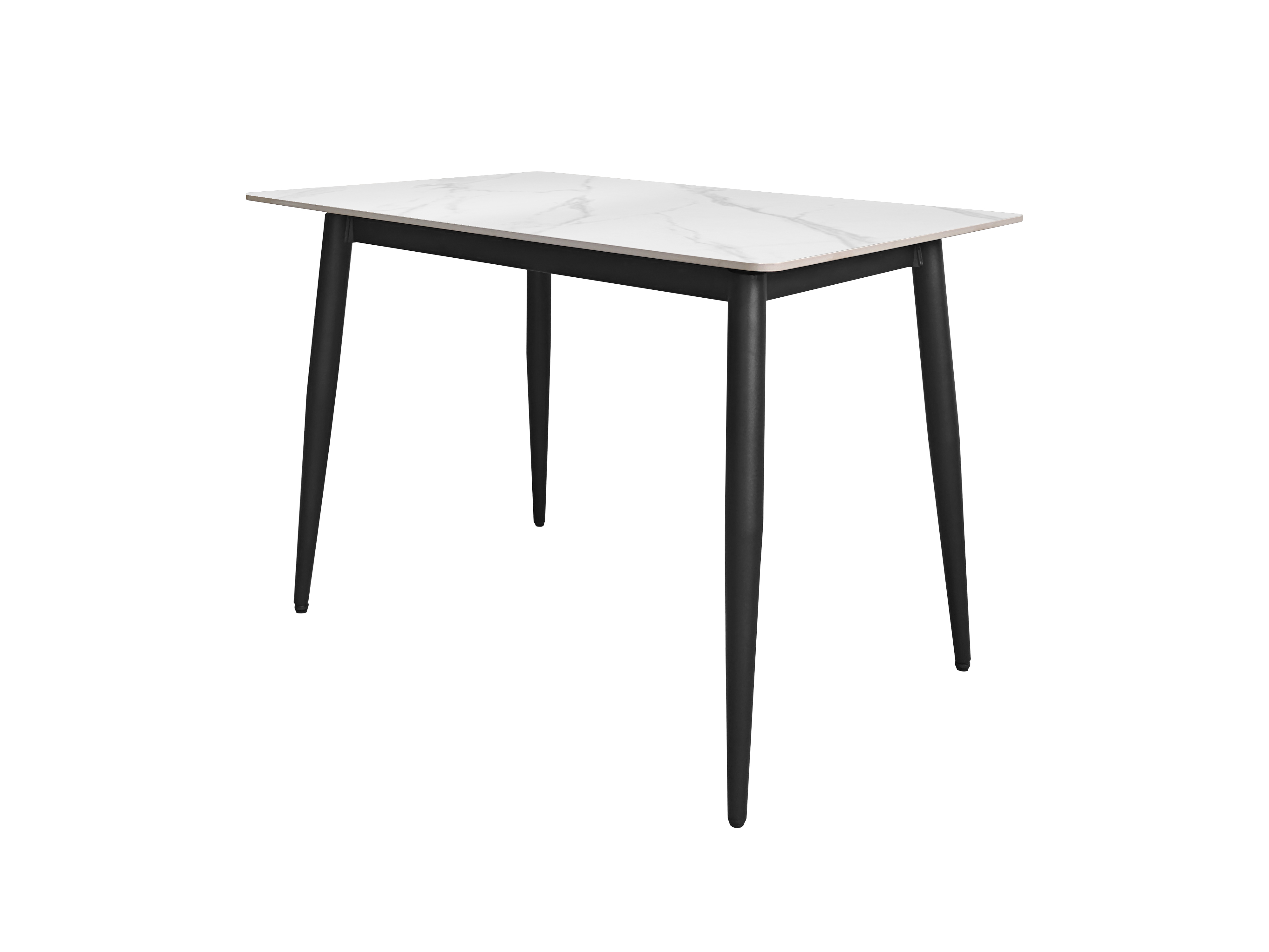 6 Seater Dining Table 604 - White ( Black Legs )