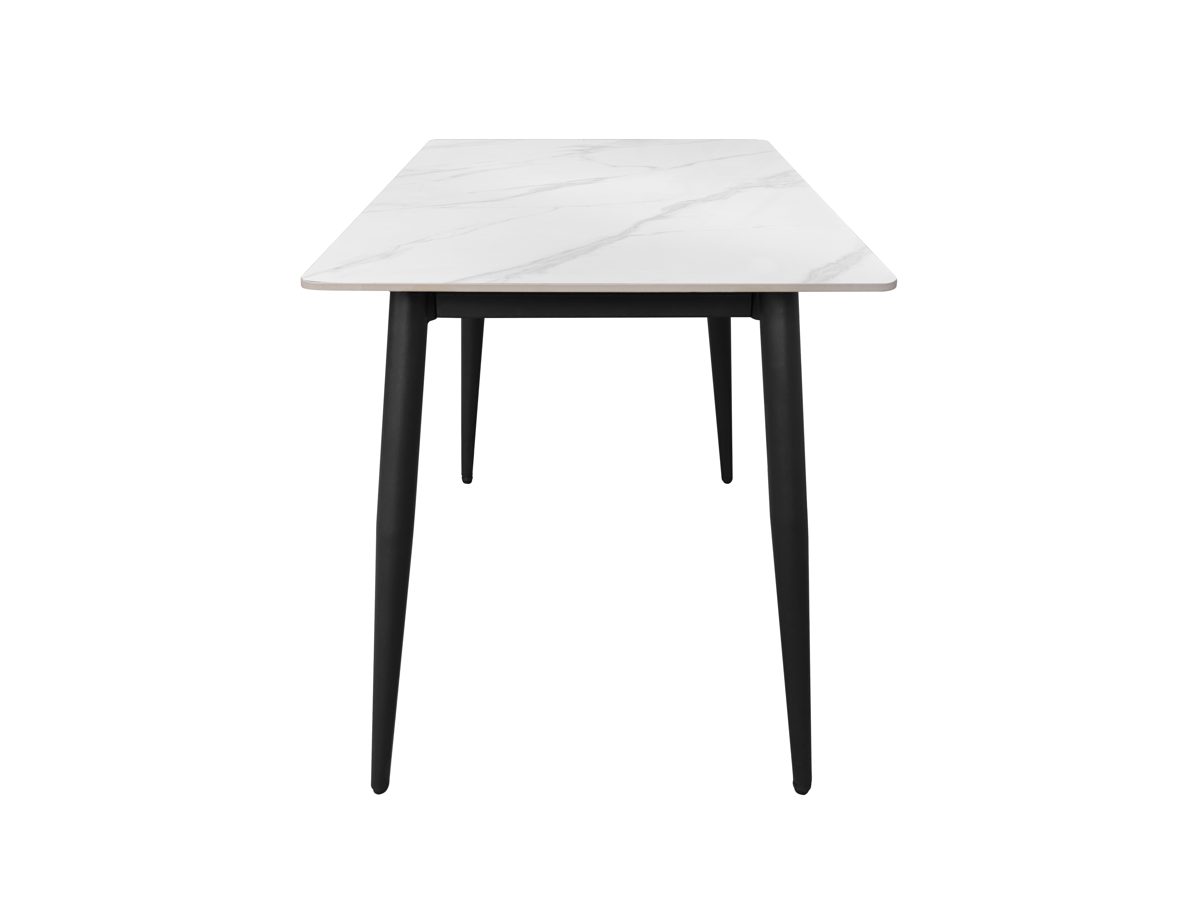 6 Seater Dining Table 604 - White ( Black Legs )
