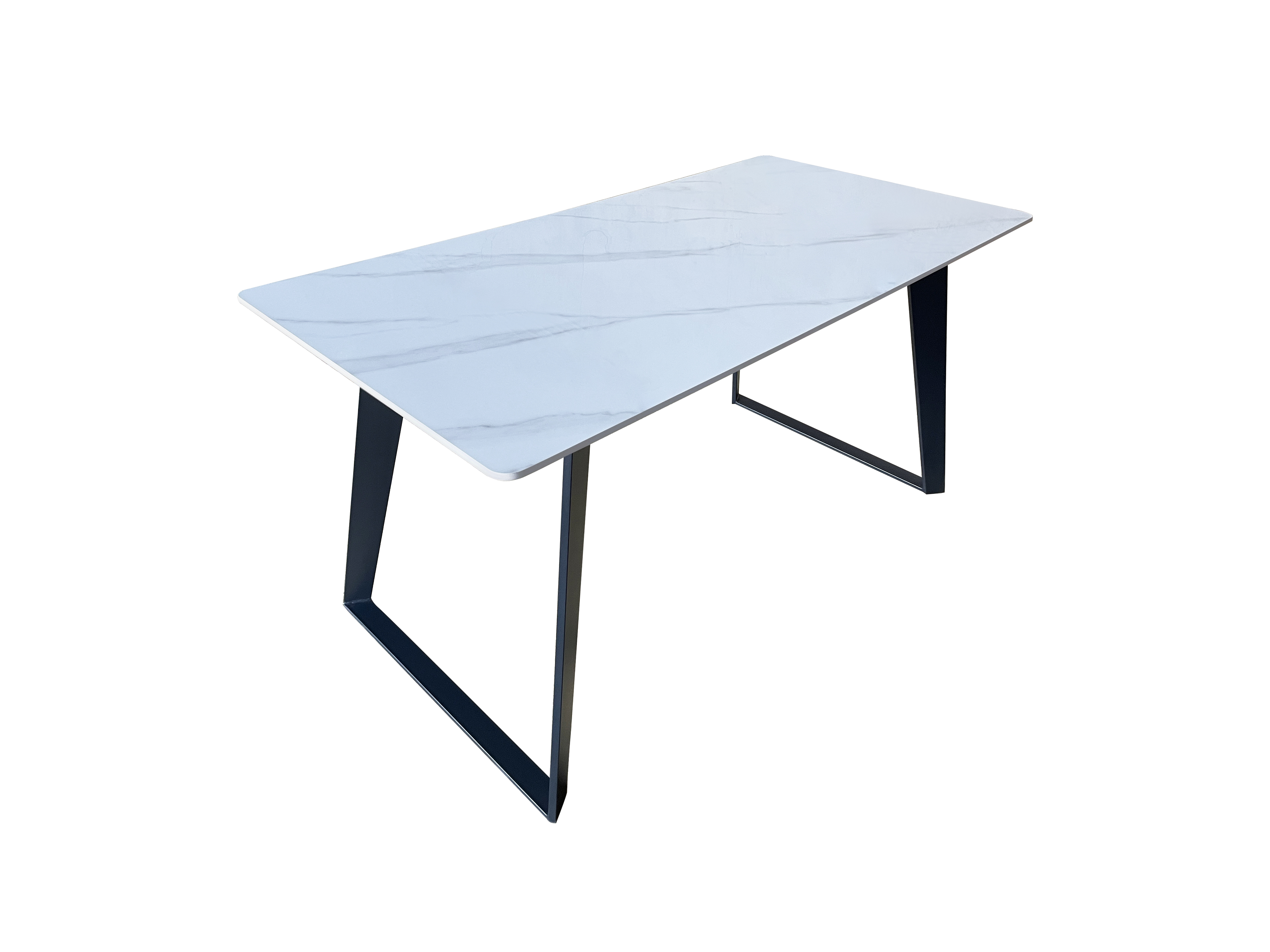 4 Seater Dining Table 618 - White ( Black Legs )