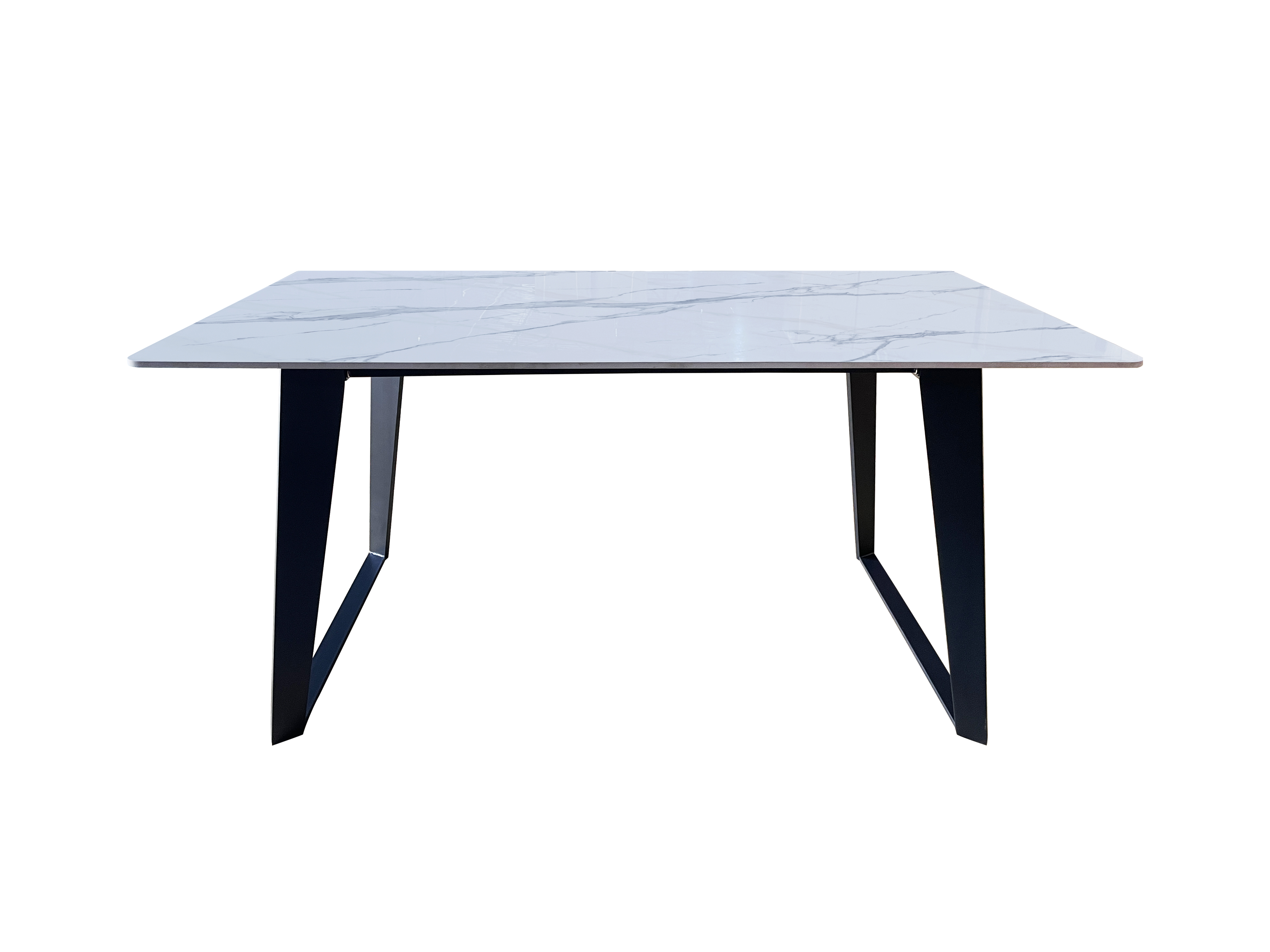 4 Seater Dining Table 618 - White ( Black Legs )