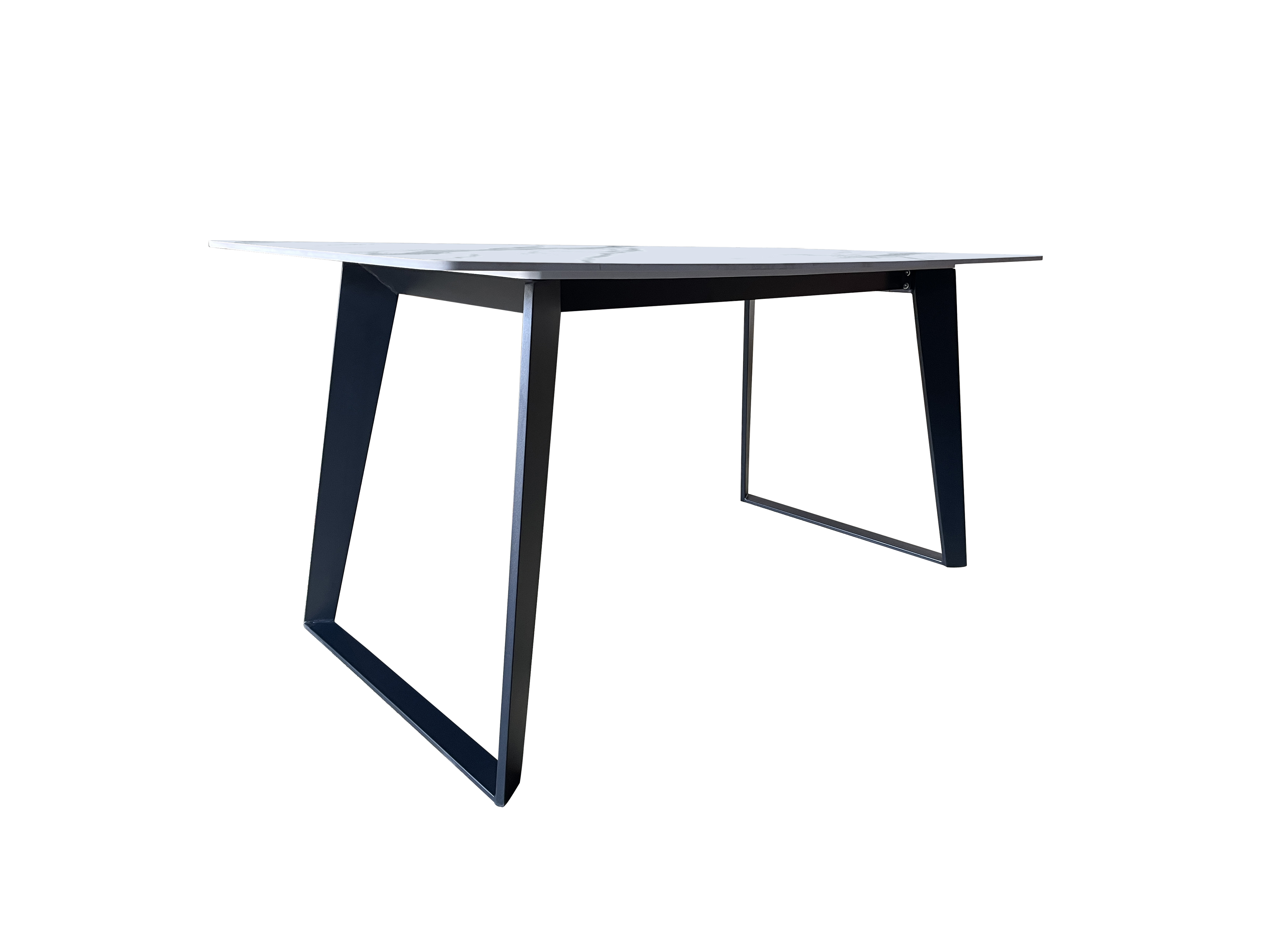 4 Seater Dining Table 618 - White ( Black Legs )