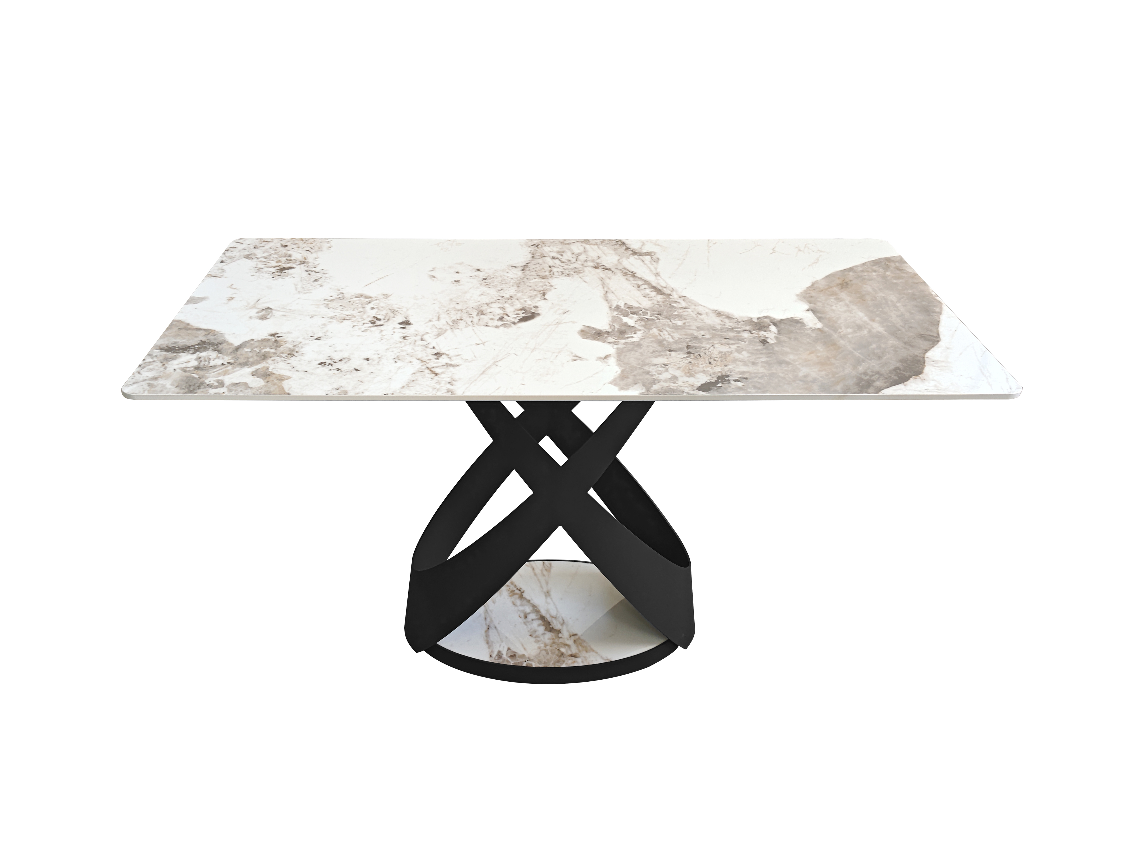 4 Seater Dining Table 699 - White ( Black Legs )