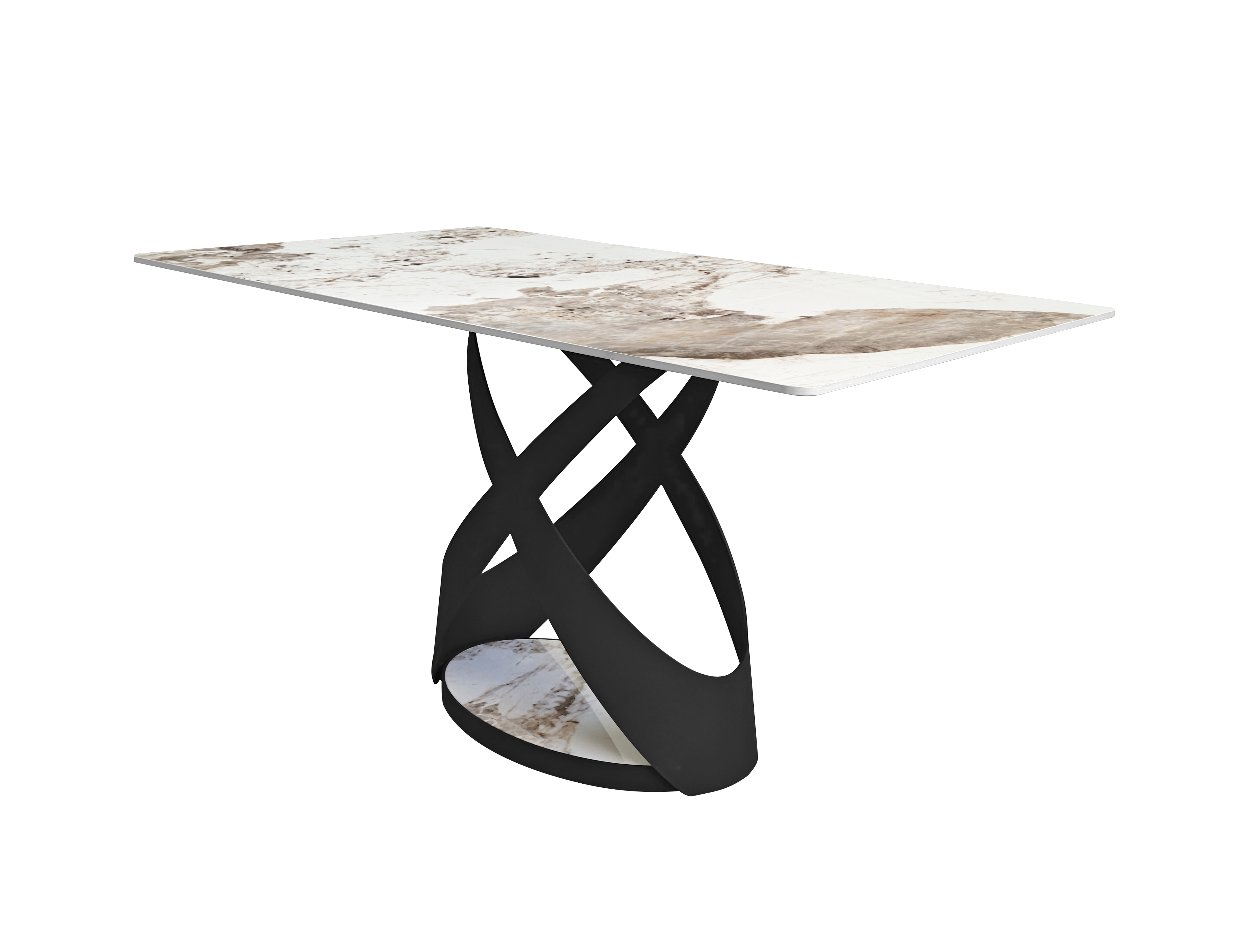 4 Seater Dining Table 699 - White ( Black Legs )