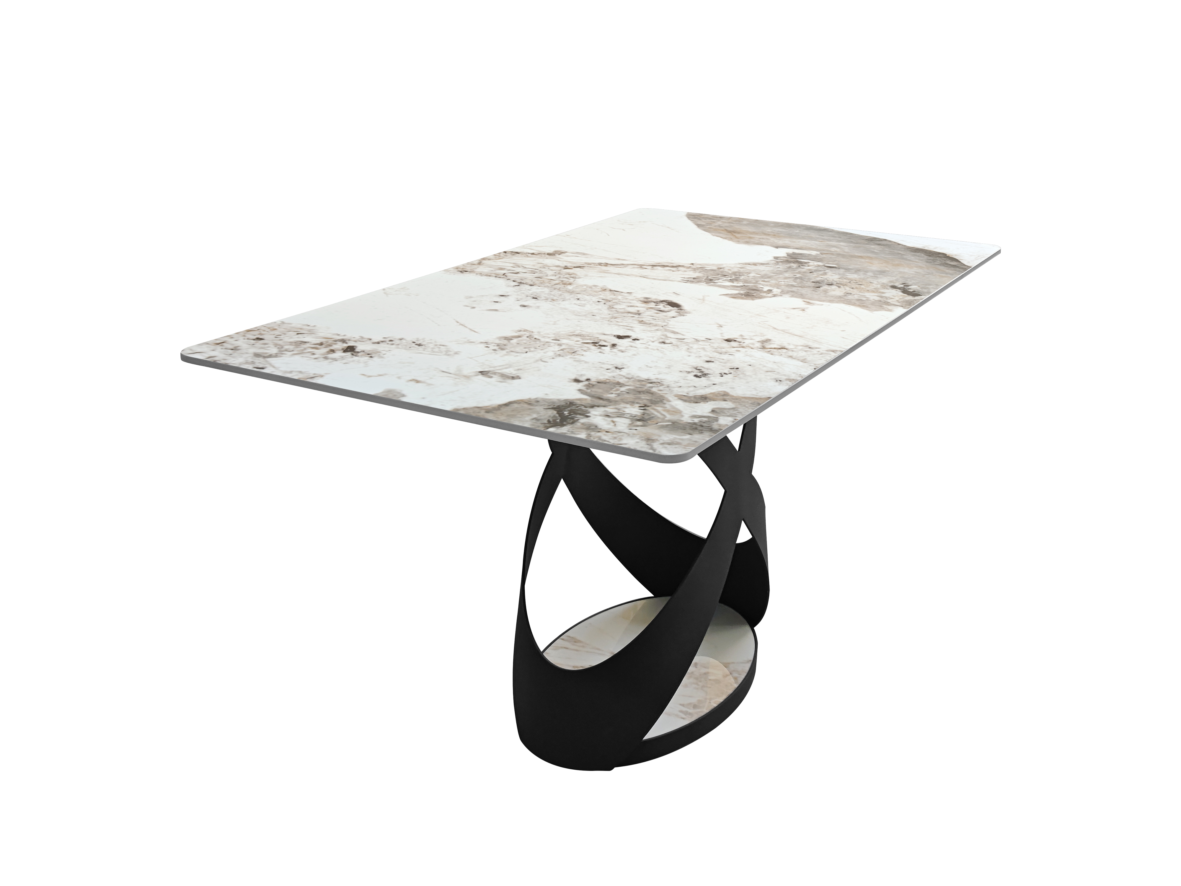 4 Seater Dining Table 699 - White ( Black Legs )