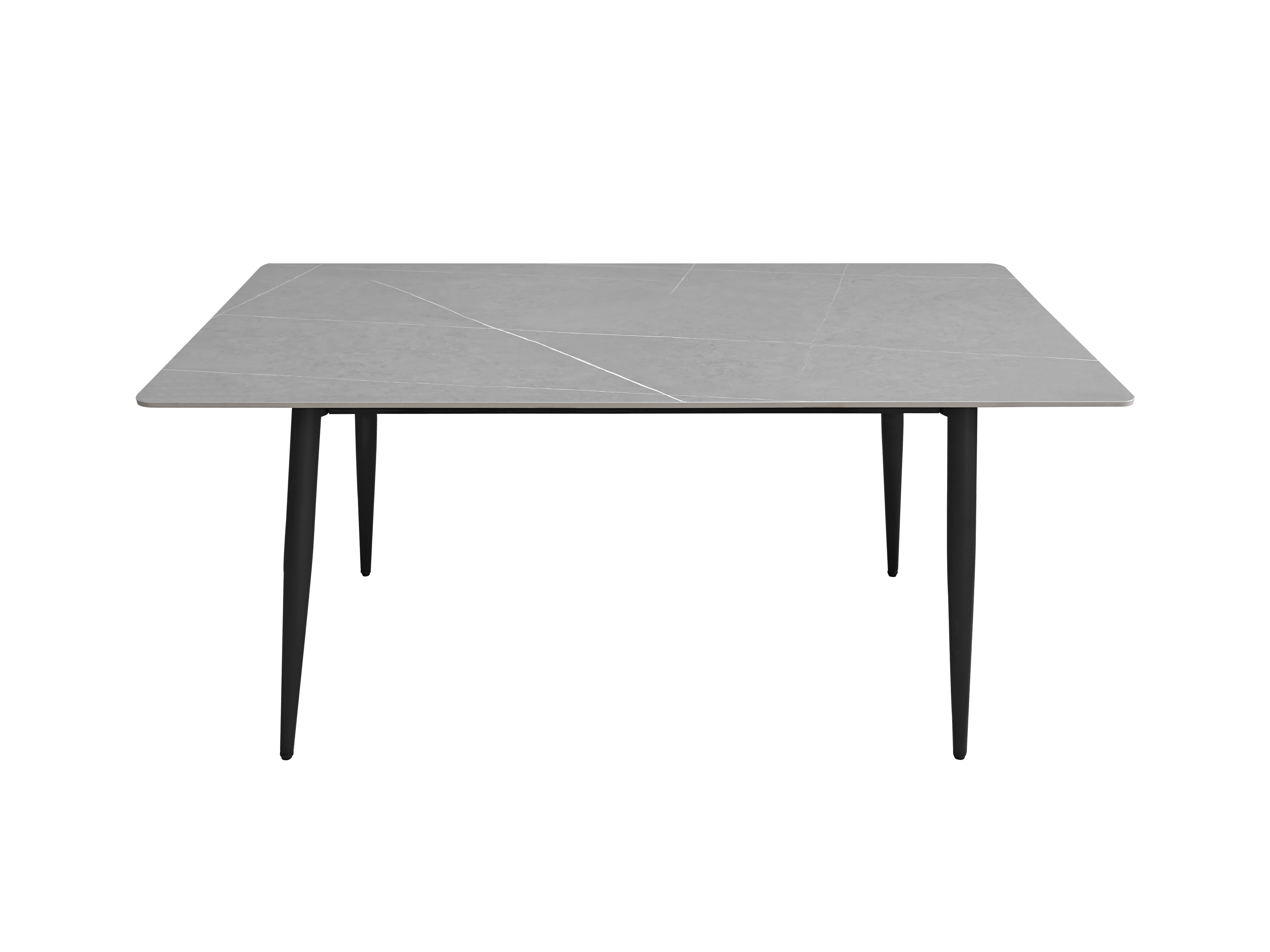 6 Seater Dining Table 604 - Grey ( Black Legs )