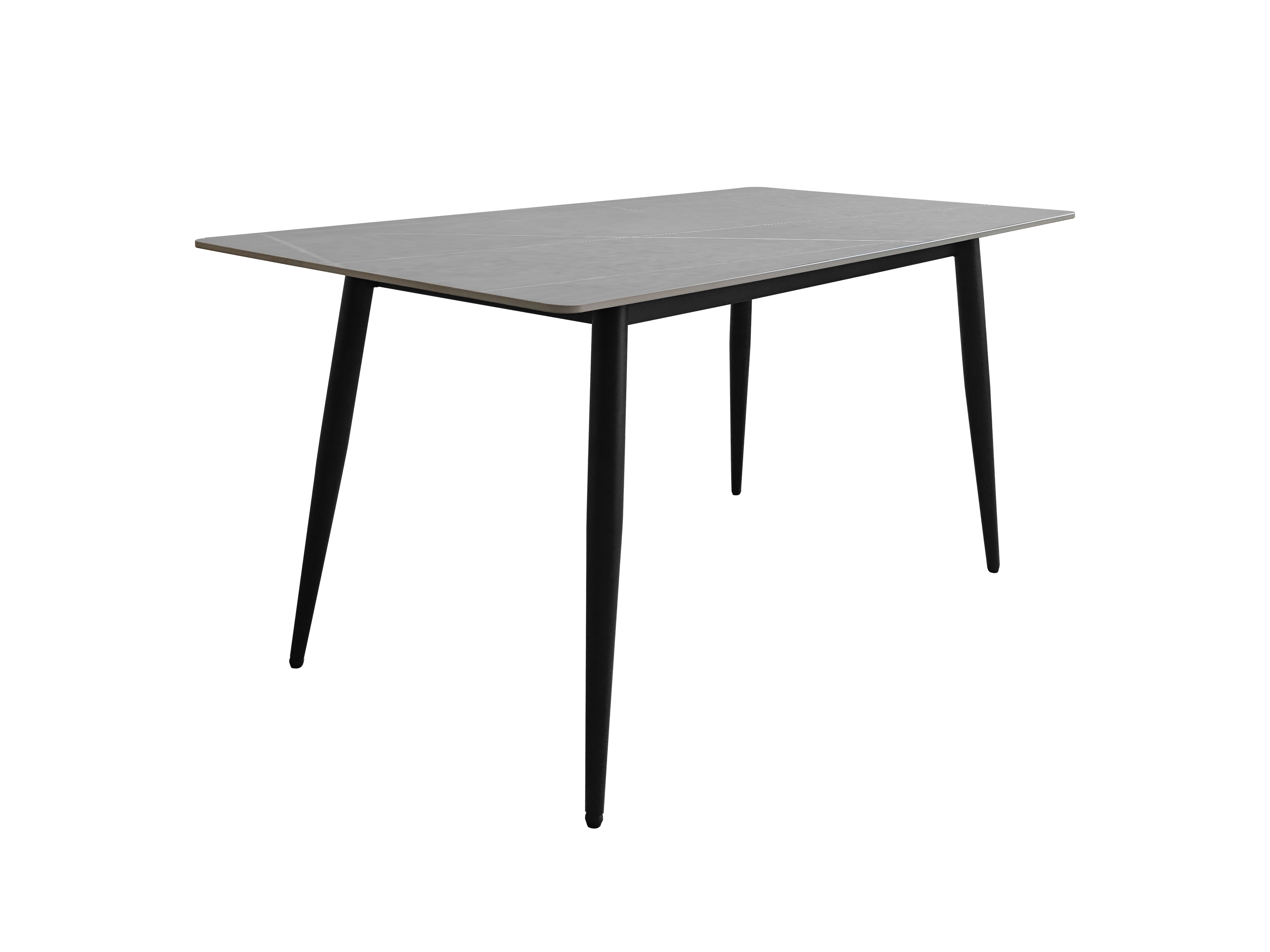 6 Seater Dining Table 604 - Grey ( Black Legs )