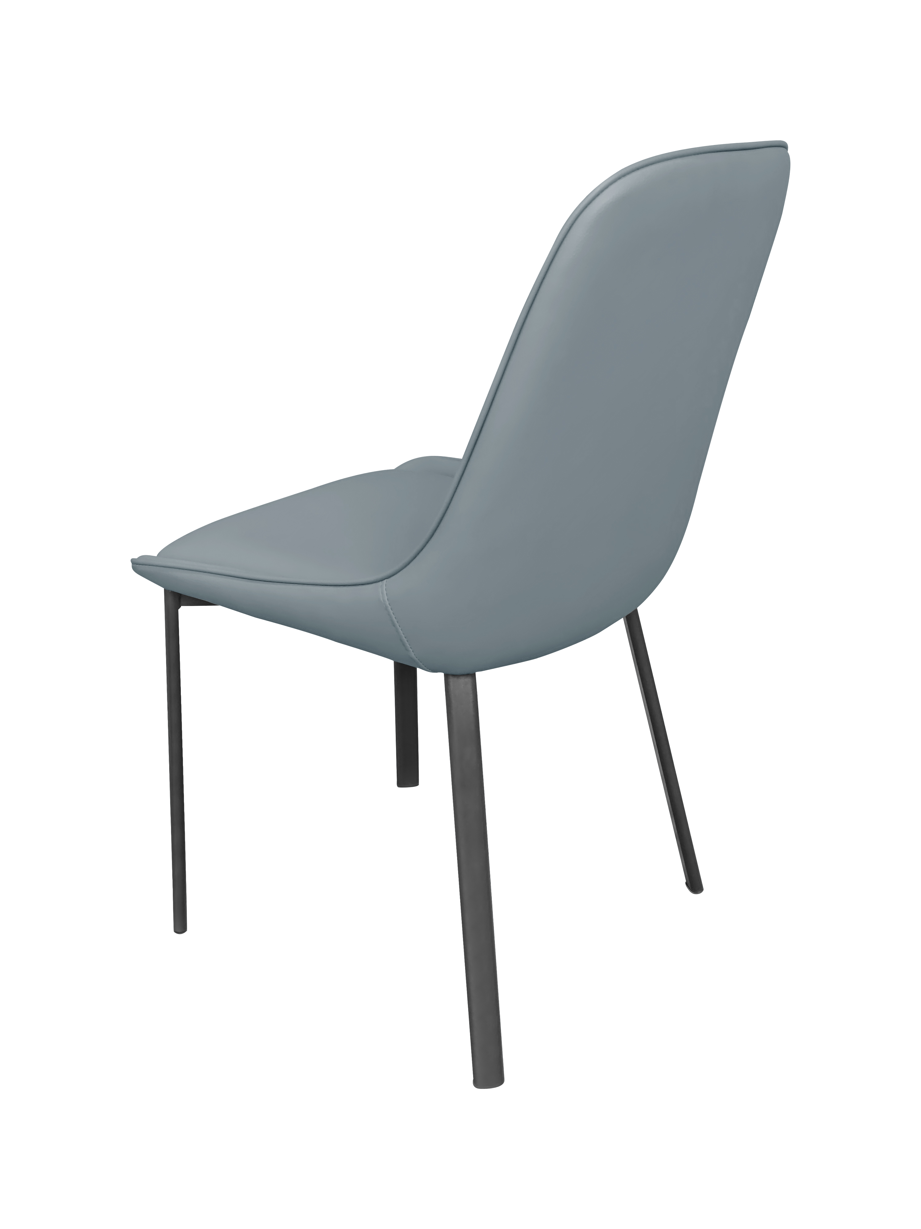 Dining Chair 912 - PU Light Blue ( Black Legs )