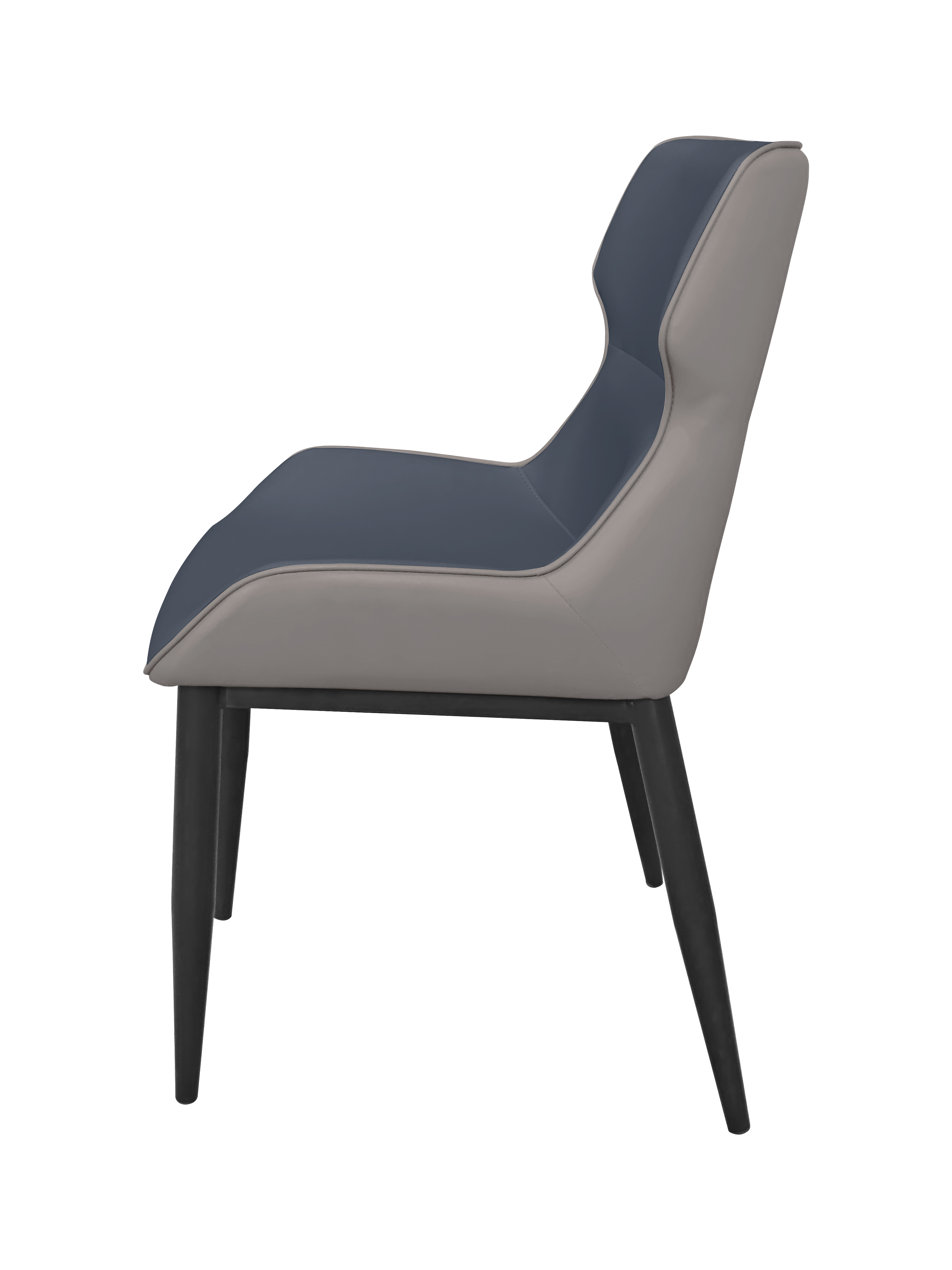 Dining Chair 983 - PU Blue and Grey ( Black Legs )