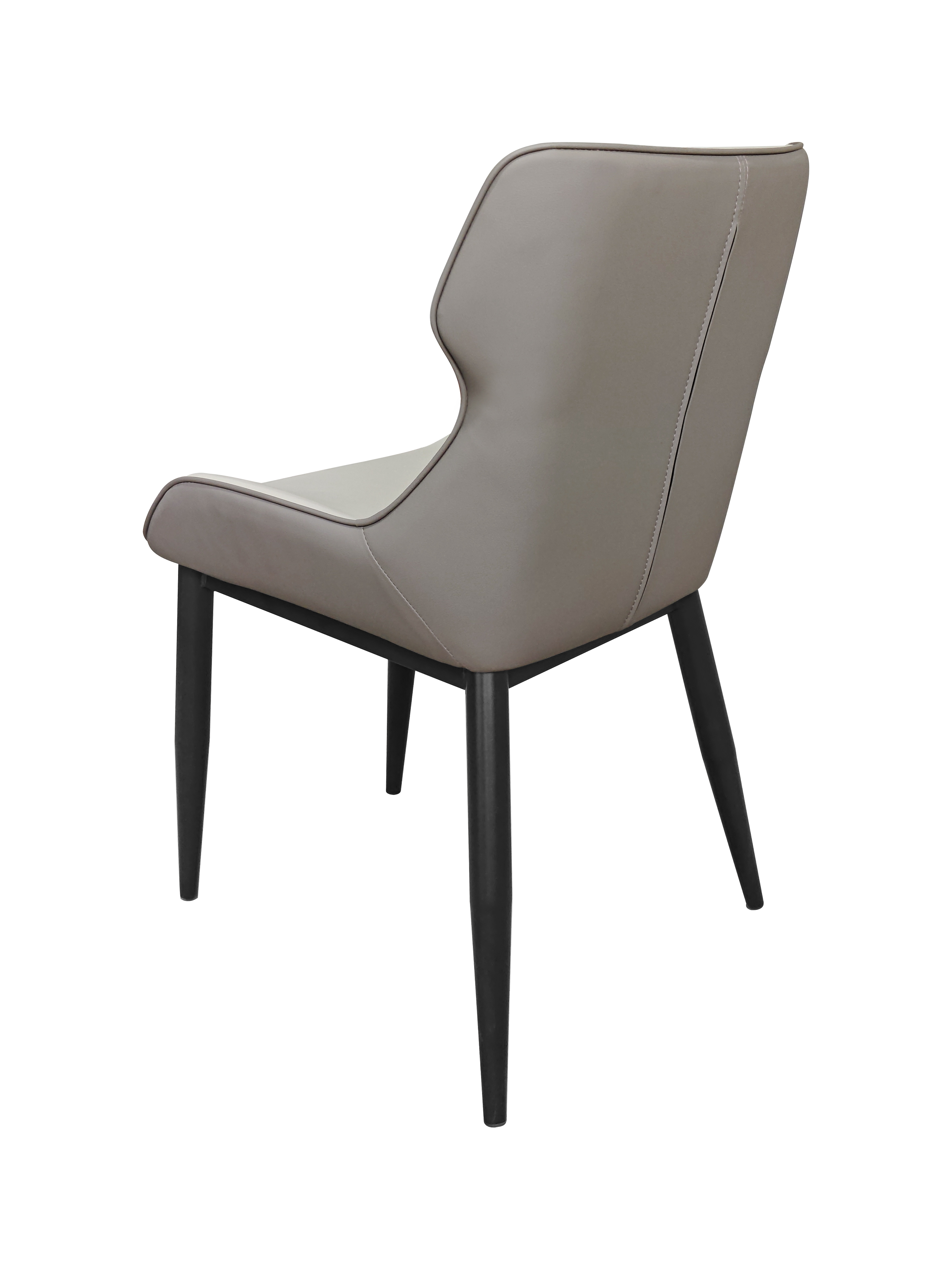 Dining Chair 983 - PU White and Grey ( Black Legs )