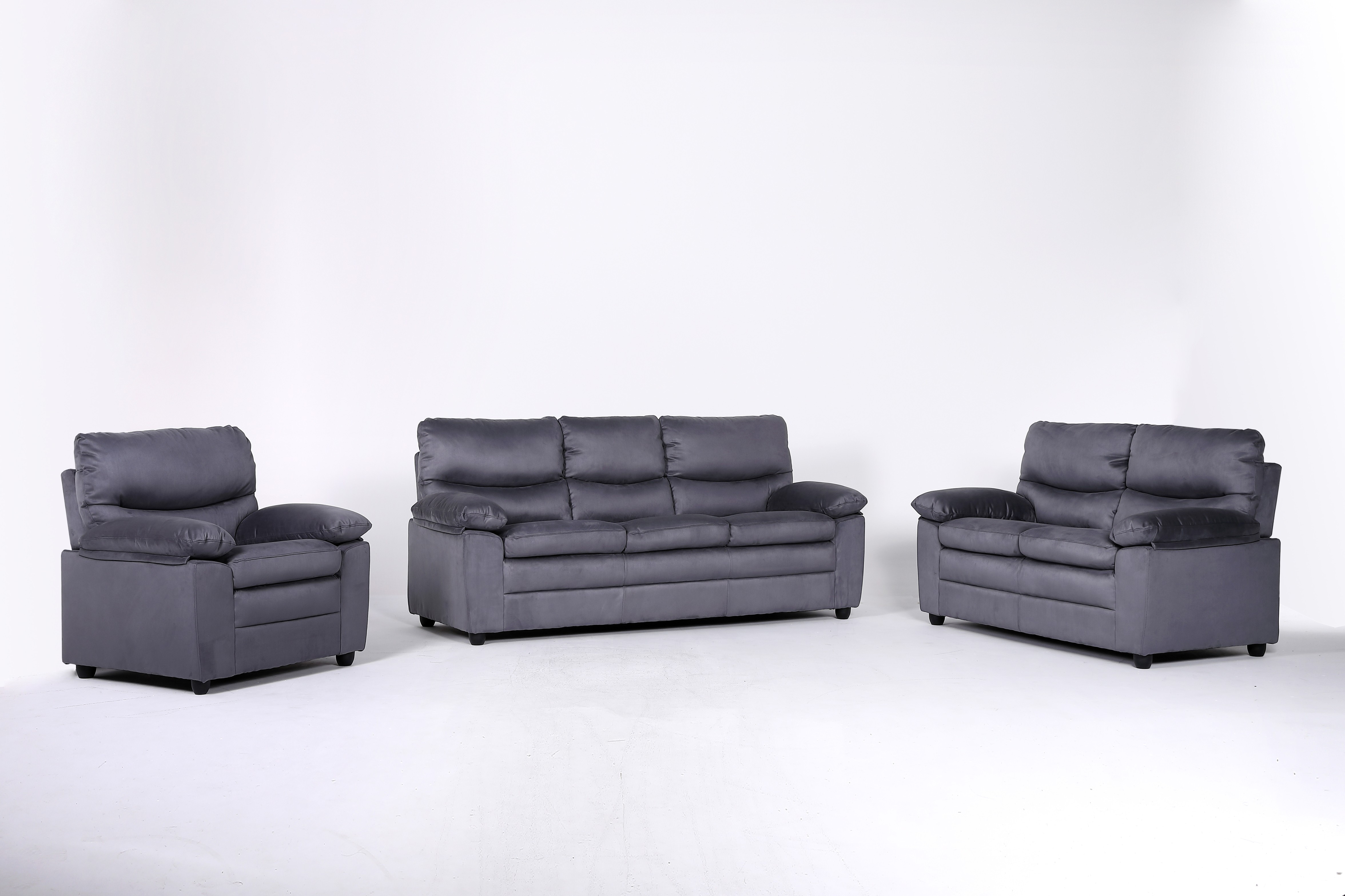 2 Seater ROYAL Sofa - Full Fabric Microfiber Grey (9612)