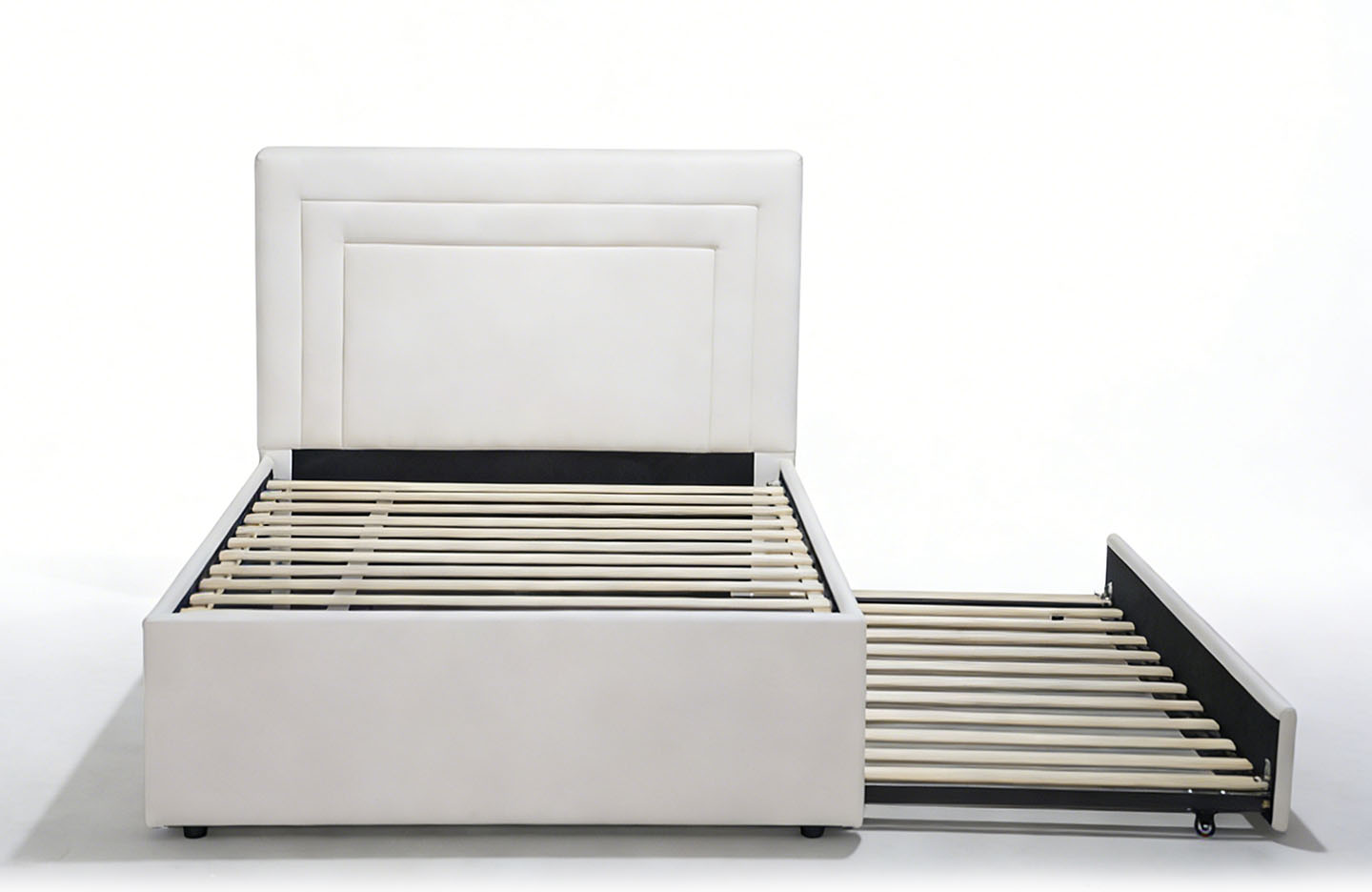 Single size Trundle Bed - PU White (5129)