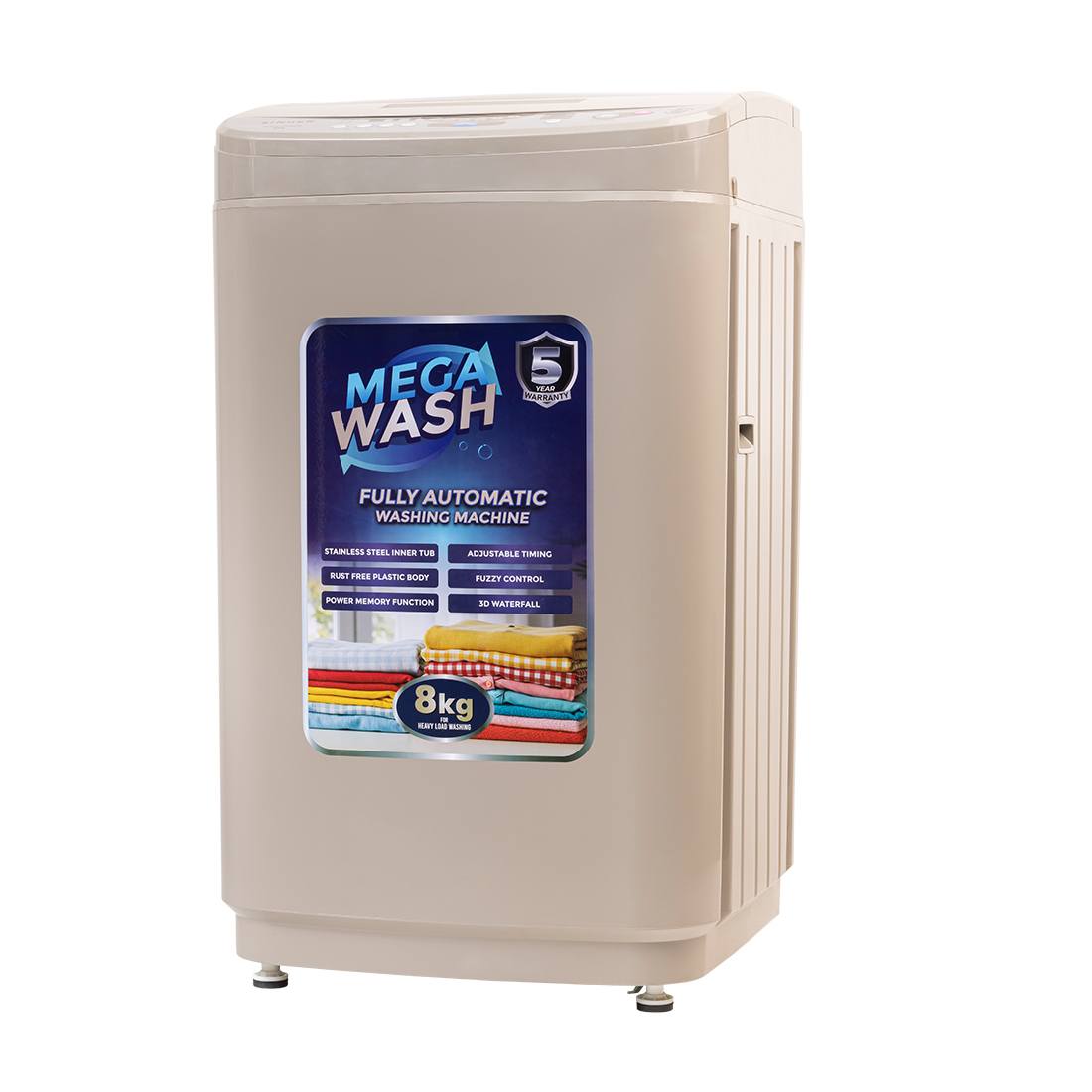 SINGER Fully Automatic Washing Machine Top Loading SWM-FA80R - 8kg