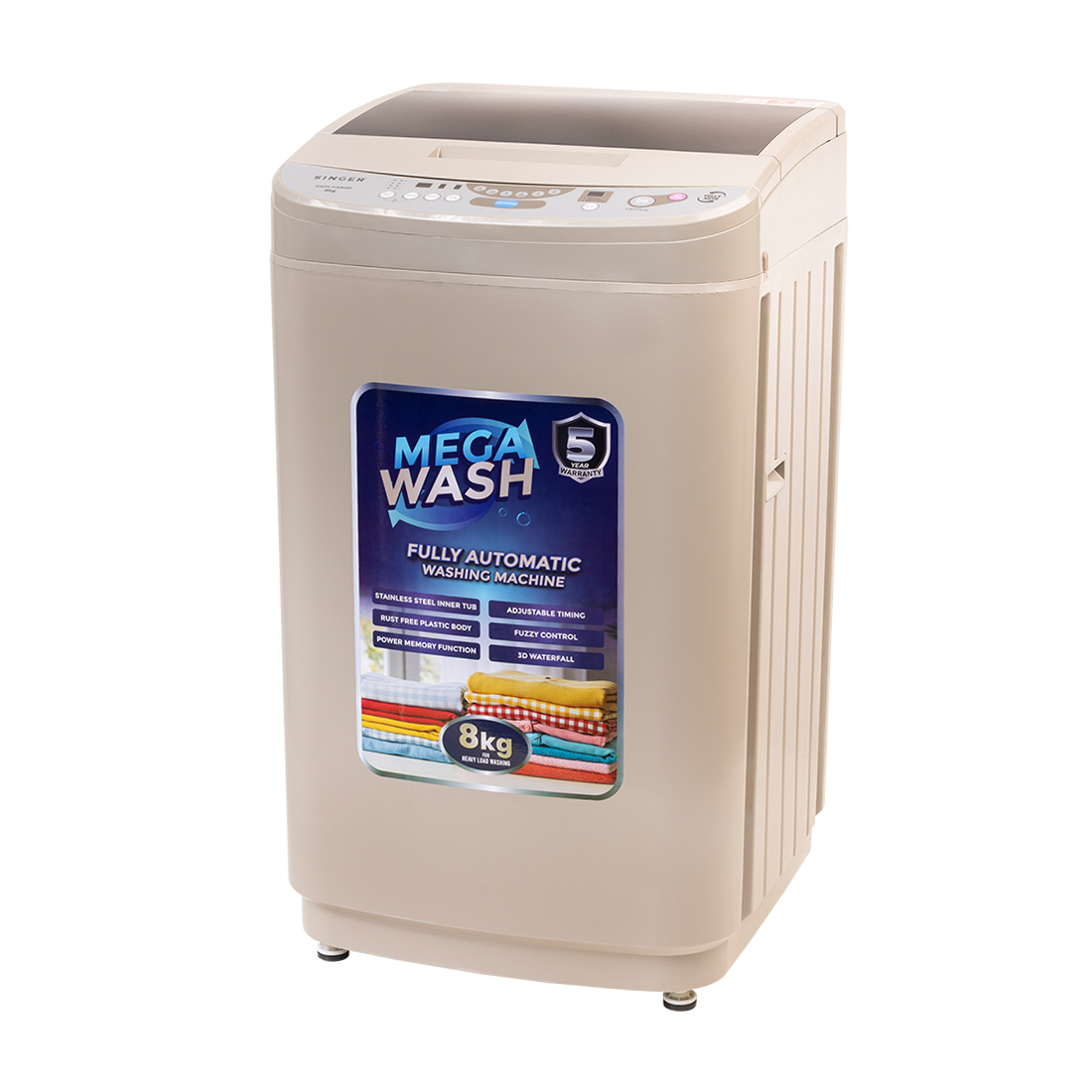 SINGER Fully Automatic Washing Machine Top Loading SWM-FA80R - 8kg