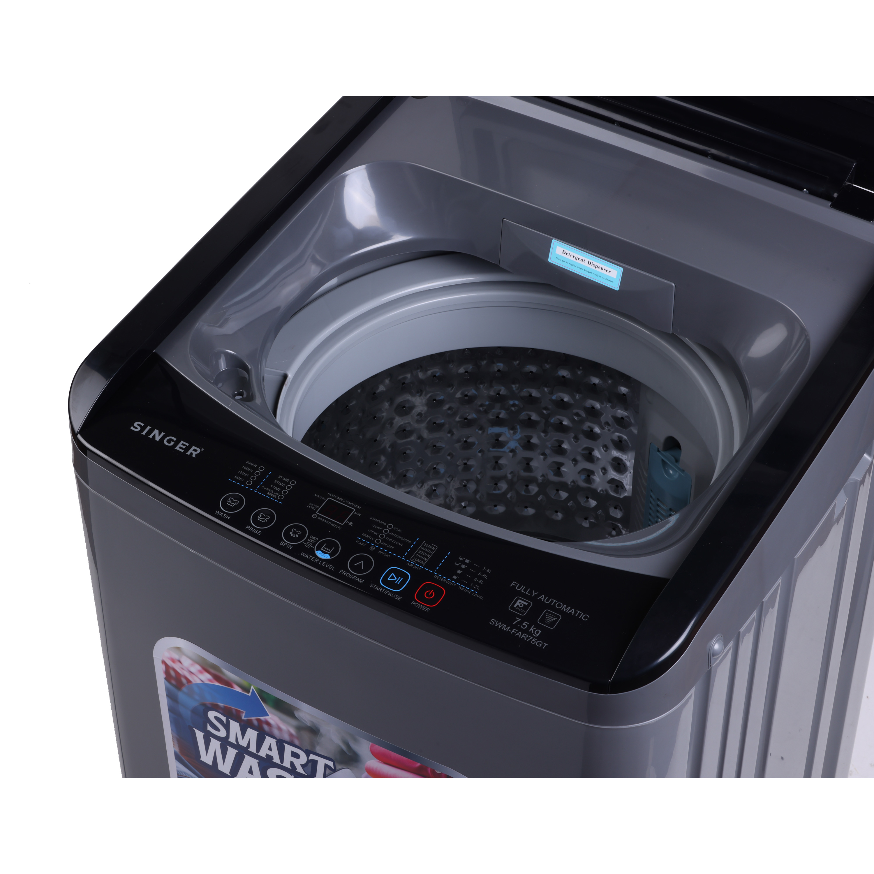 Singer Glass Top Fully Automatic Washing Machine SWM-FAR75GT - 7.5kg