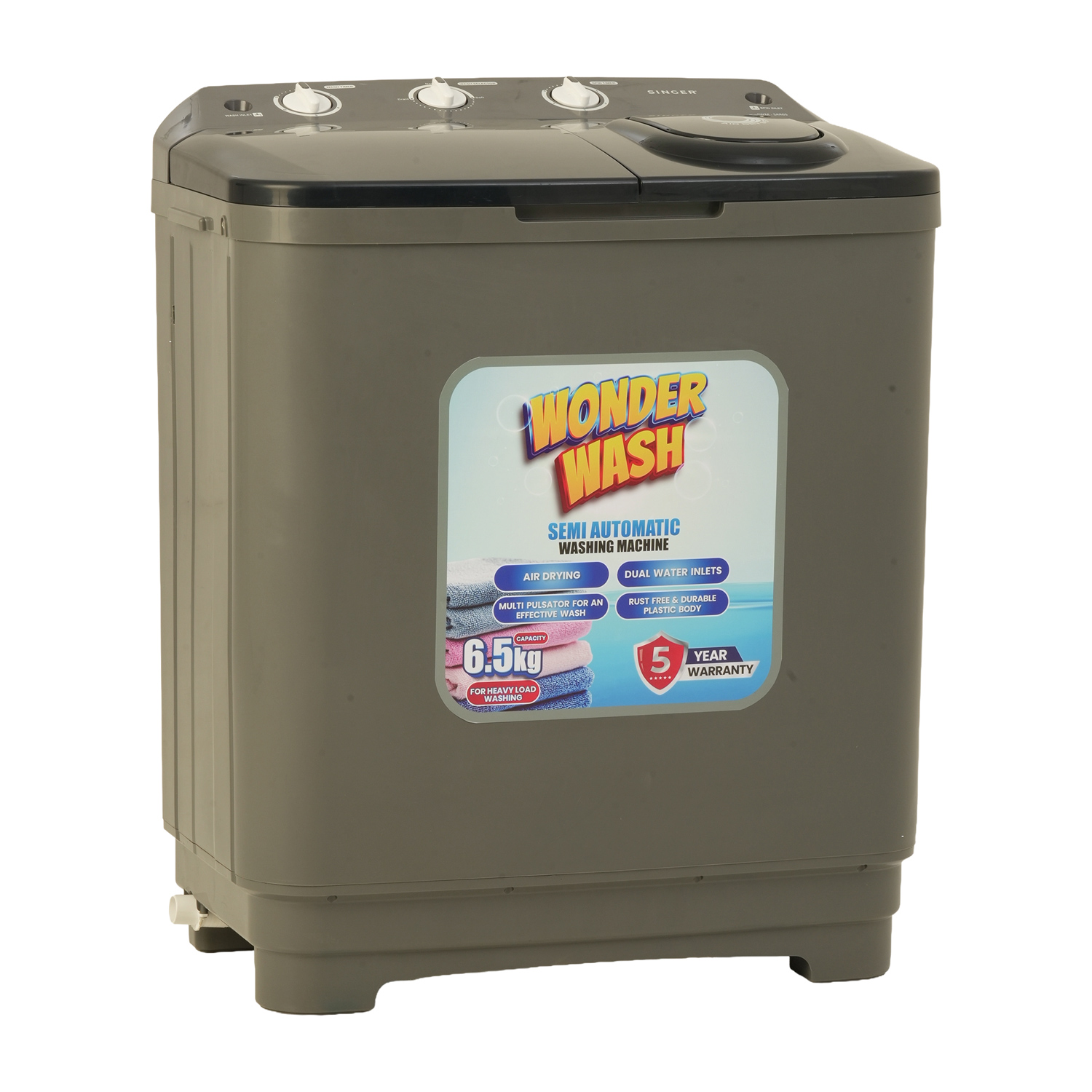 Singer Semi Automatic Washing Machine SWM-SAR65 - 6.5Kg