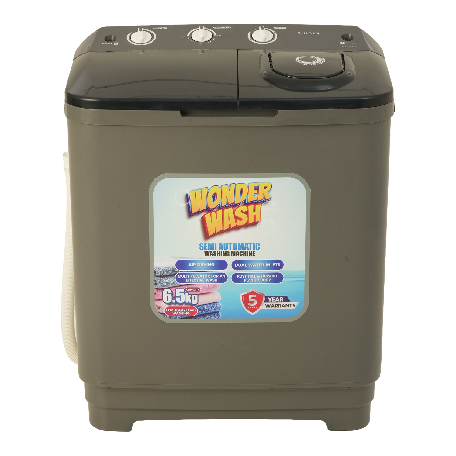 Singer Semi Automatic Washing Machine SWM-SAR65 - 6.5Kg