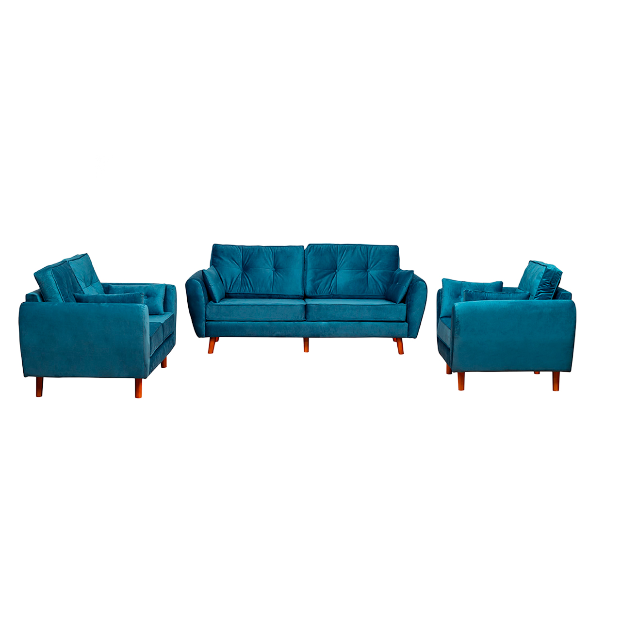 3 Seater Danish Sofa - Blue