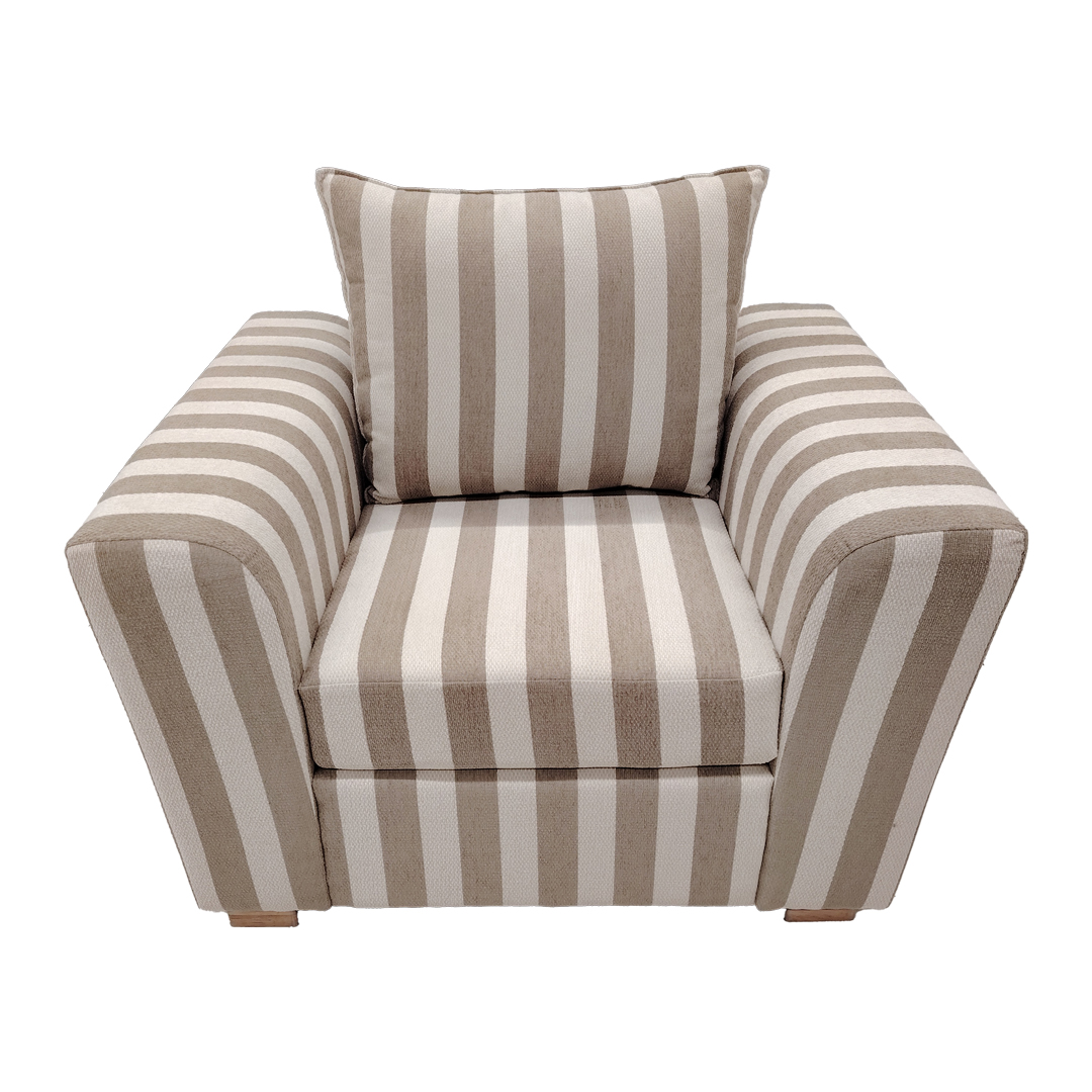 1 Seater Vintage Sofa Beige ( Strips )