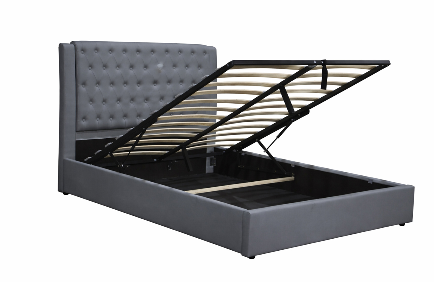 Queen Size Bed - PU Grey - (3398G)