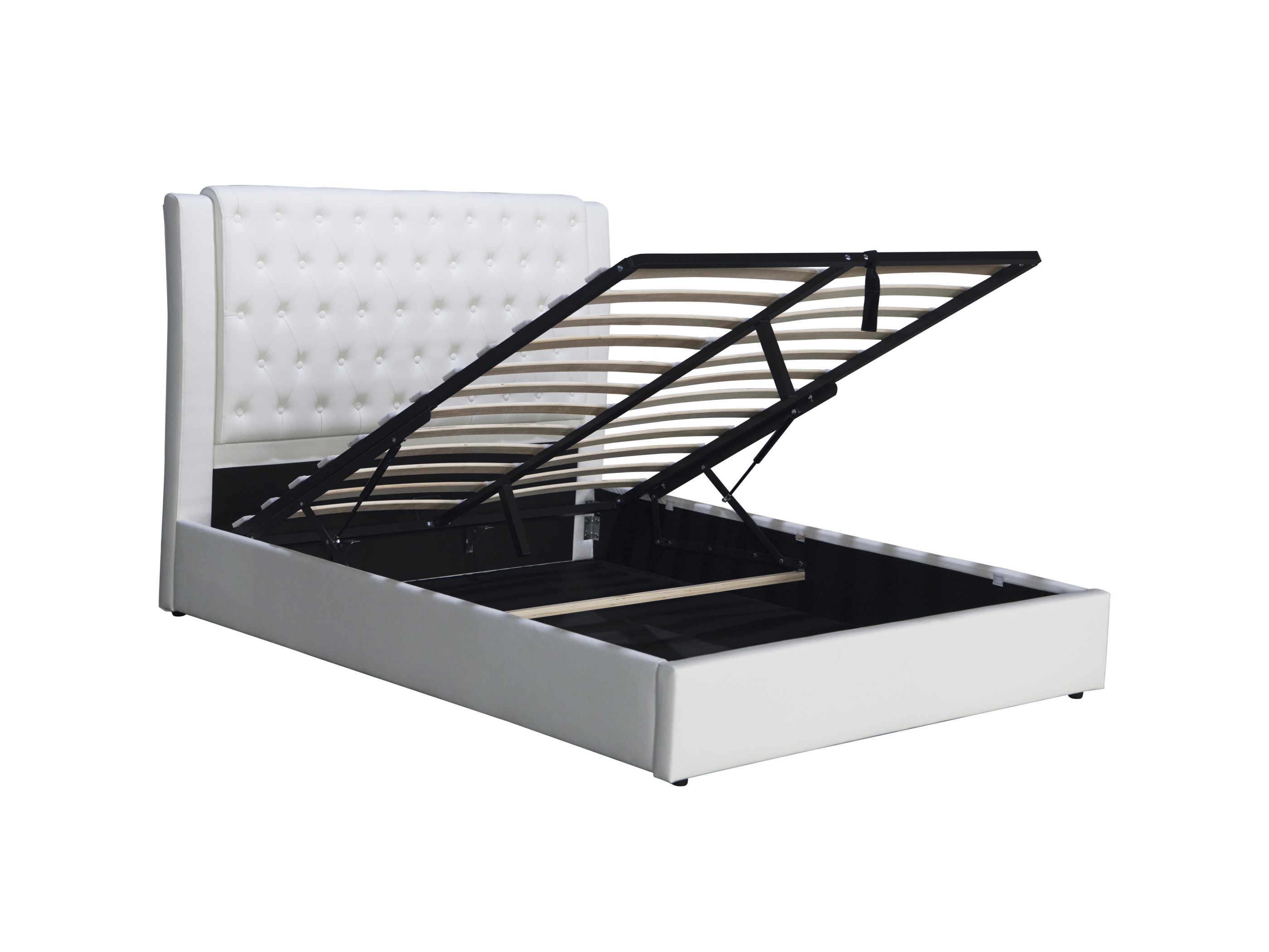 Queen Size Bed - PU Snow White - (3398G)