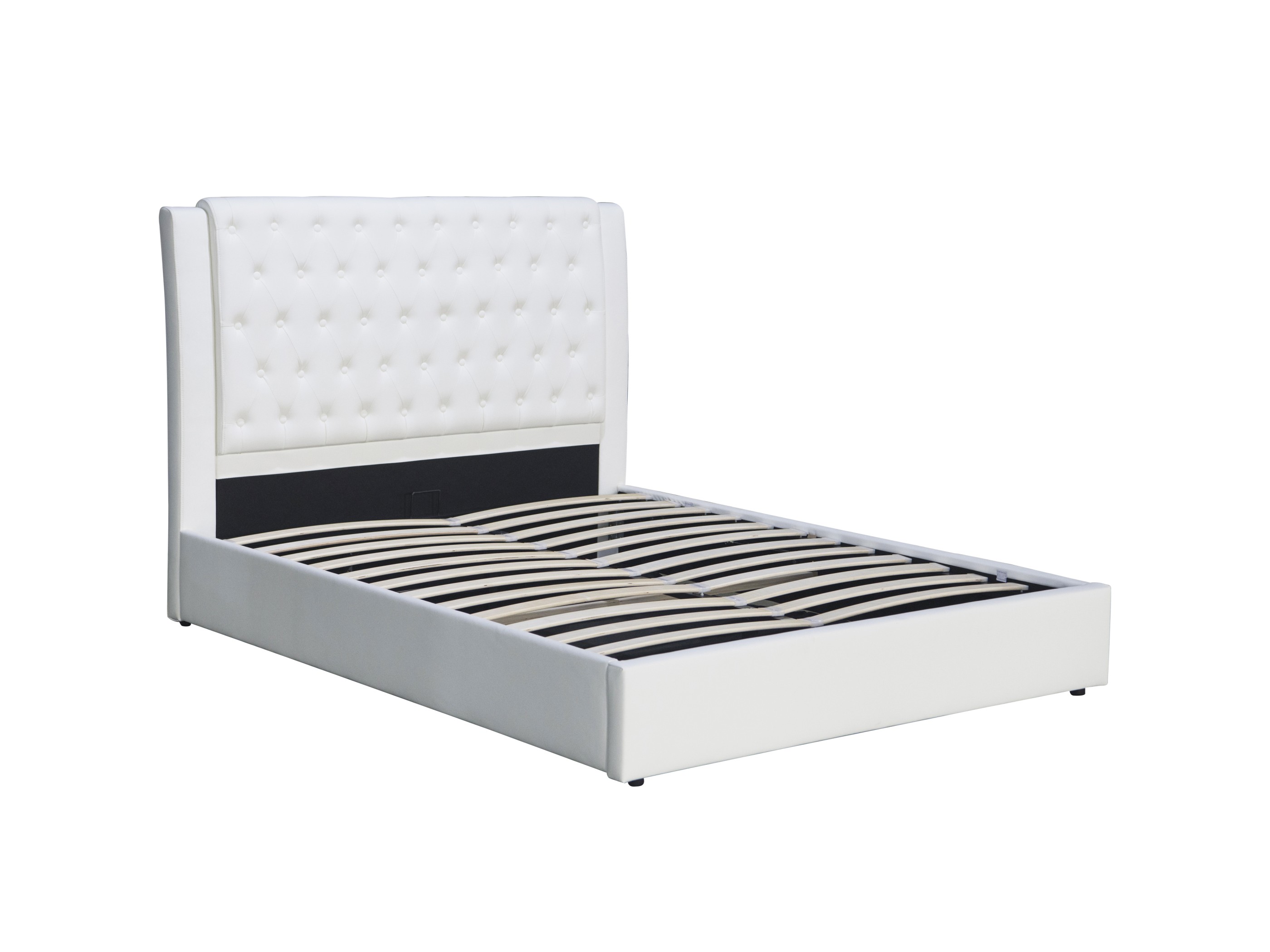 Queen Size Bed - PU Snow White - (3398G)