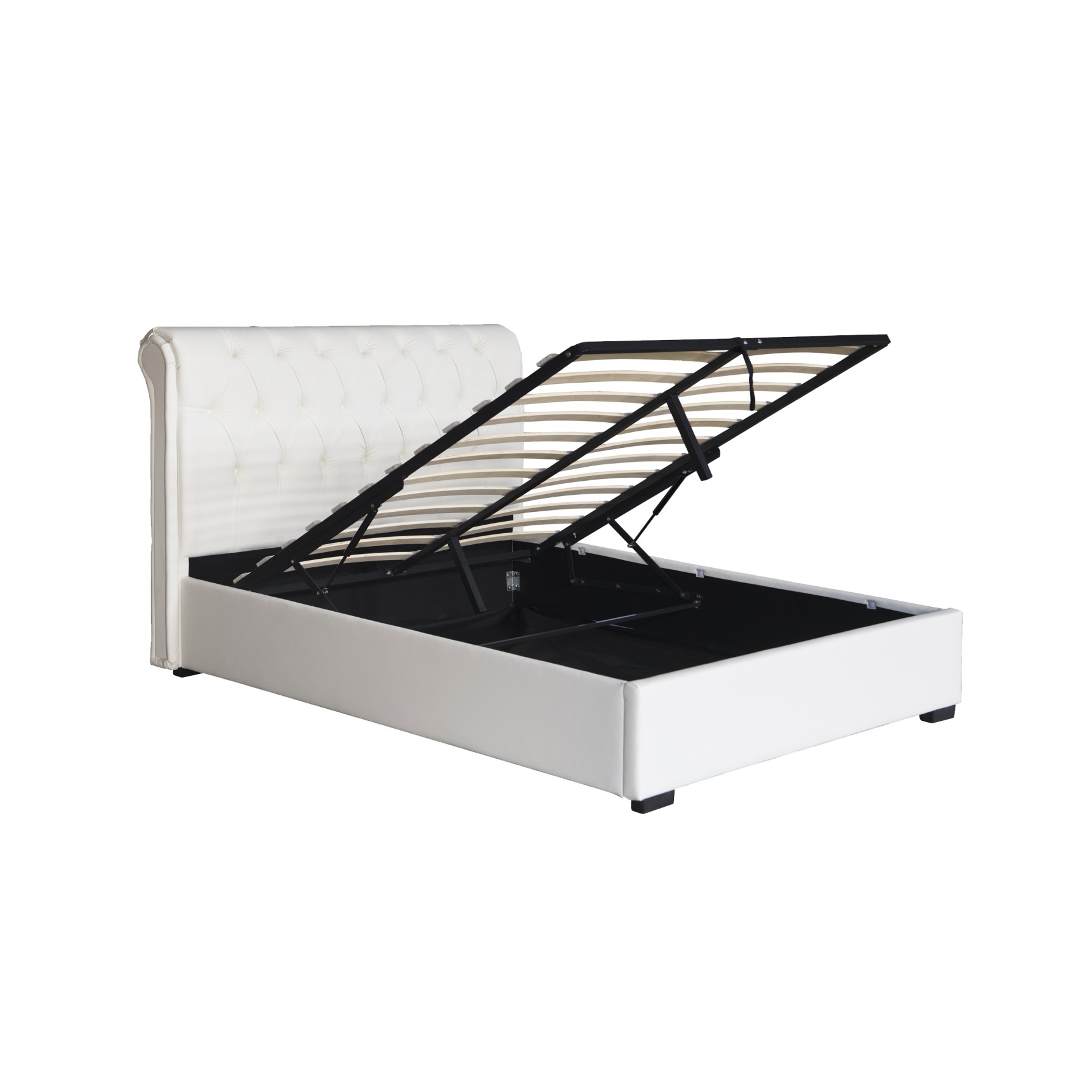 Queen Size Bed - PU Snow White - (3531G)