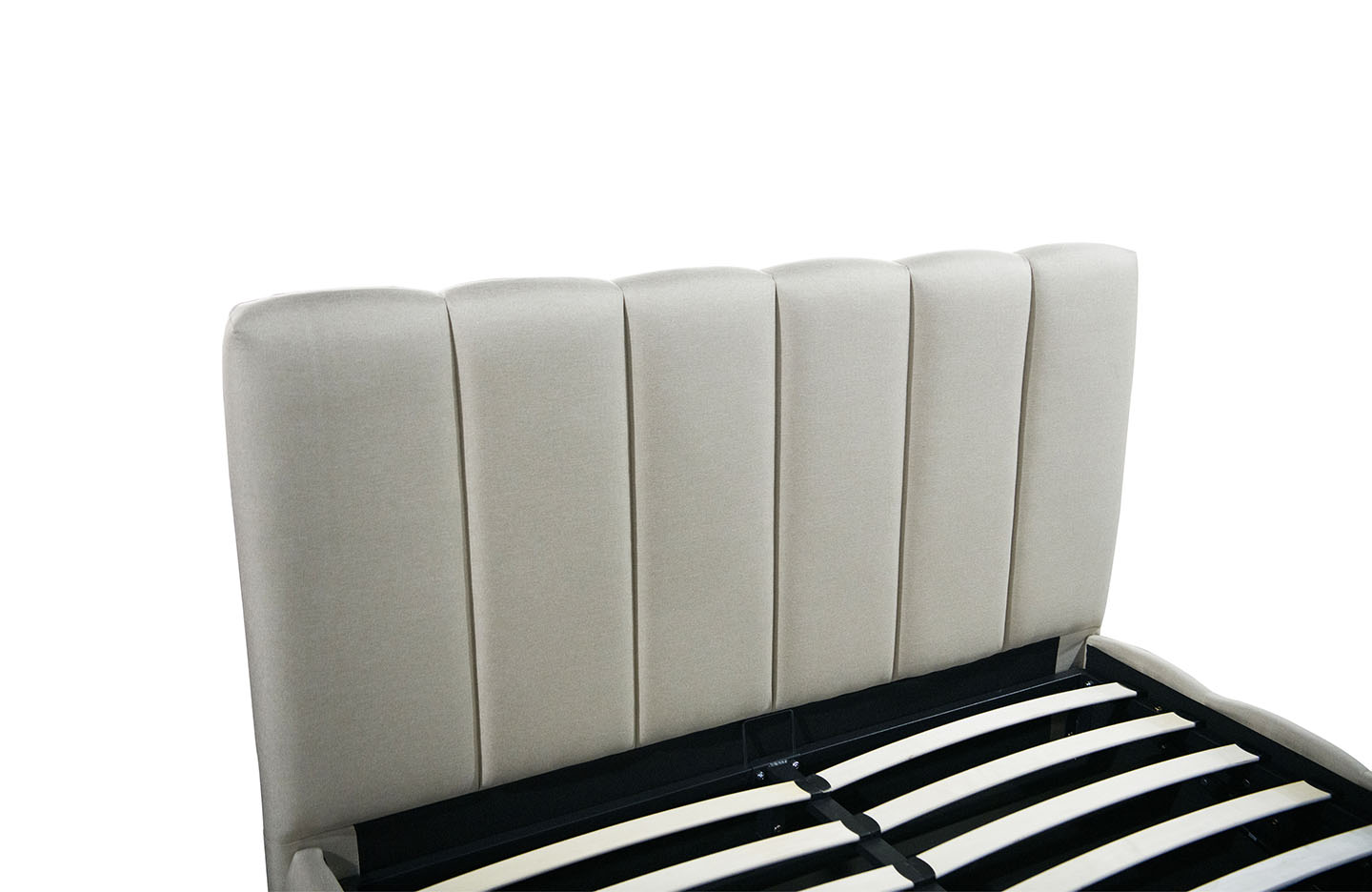 Queen size Bed - Fabric Light Brown - (4885BGF)